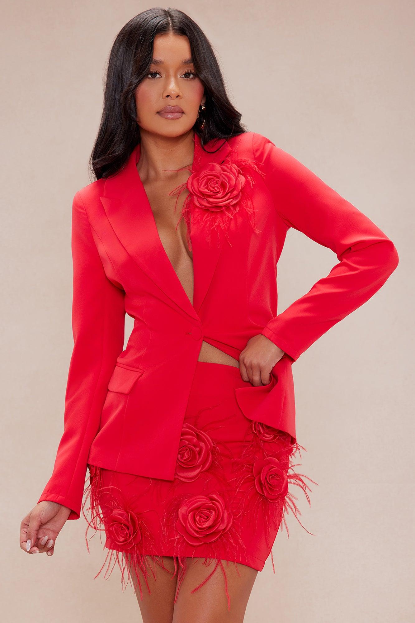 Avery Blazer Suit Set - Red Product Image