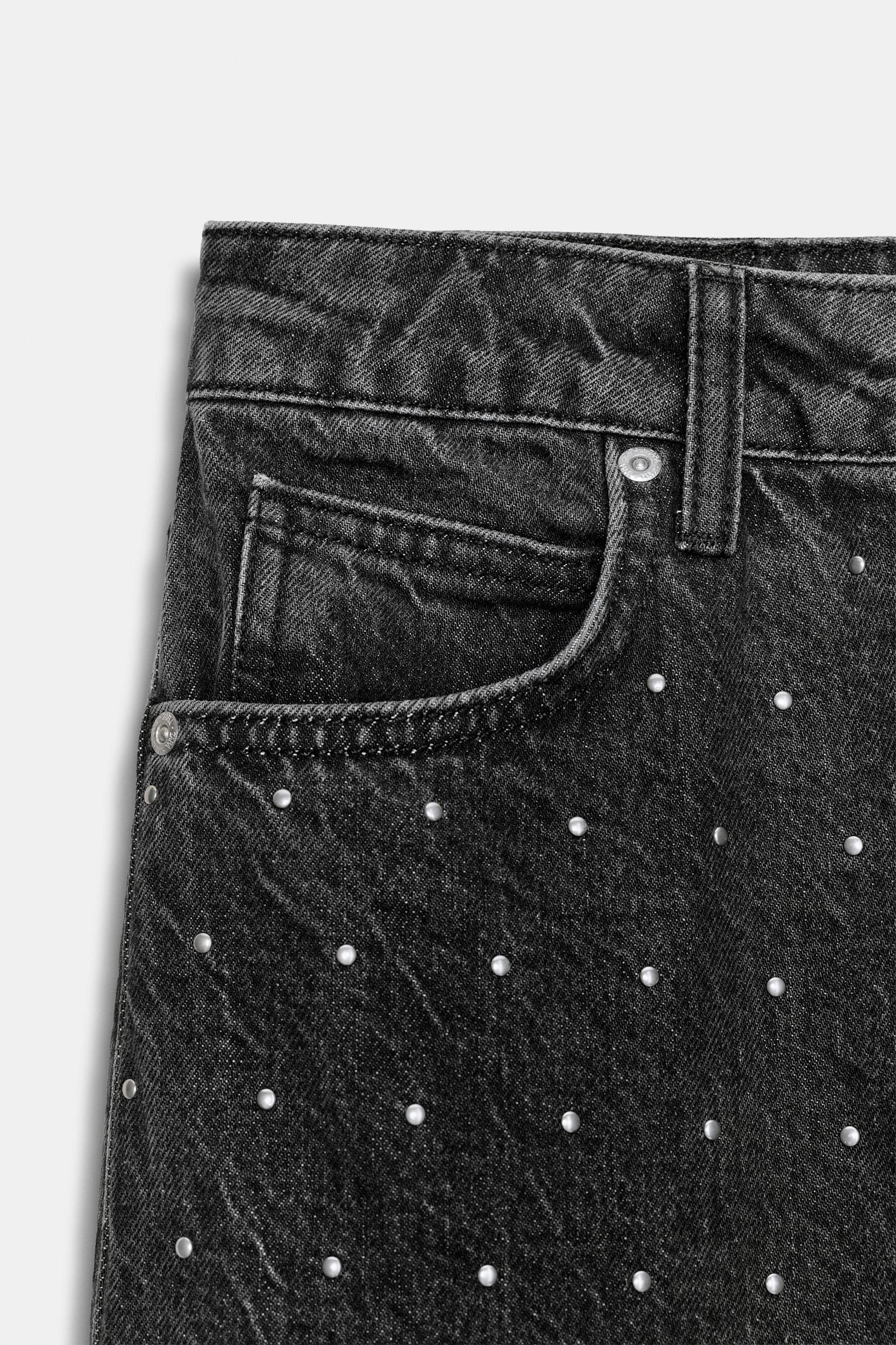 Z1975 HIGH WAIST LOOSE STRAIGHT JEANS WITH SPARKLE Product Image