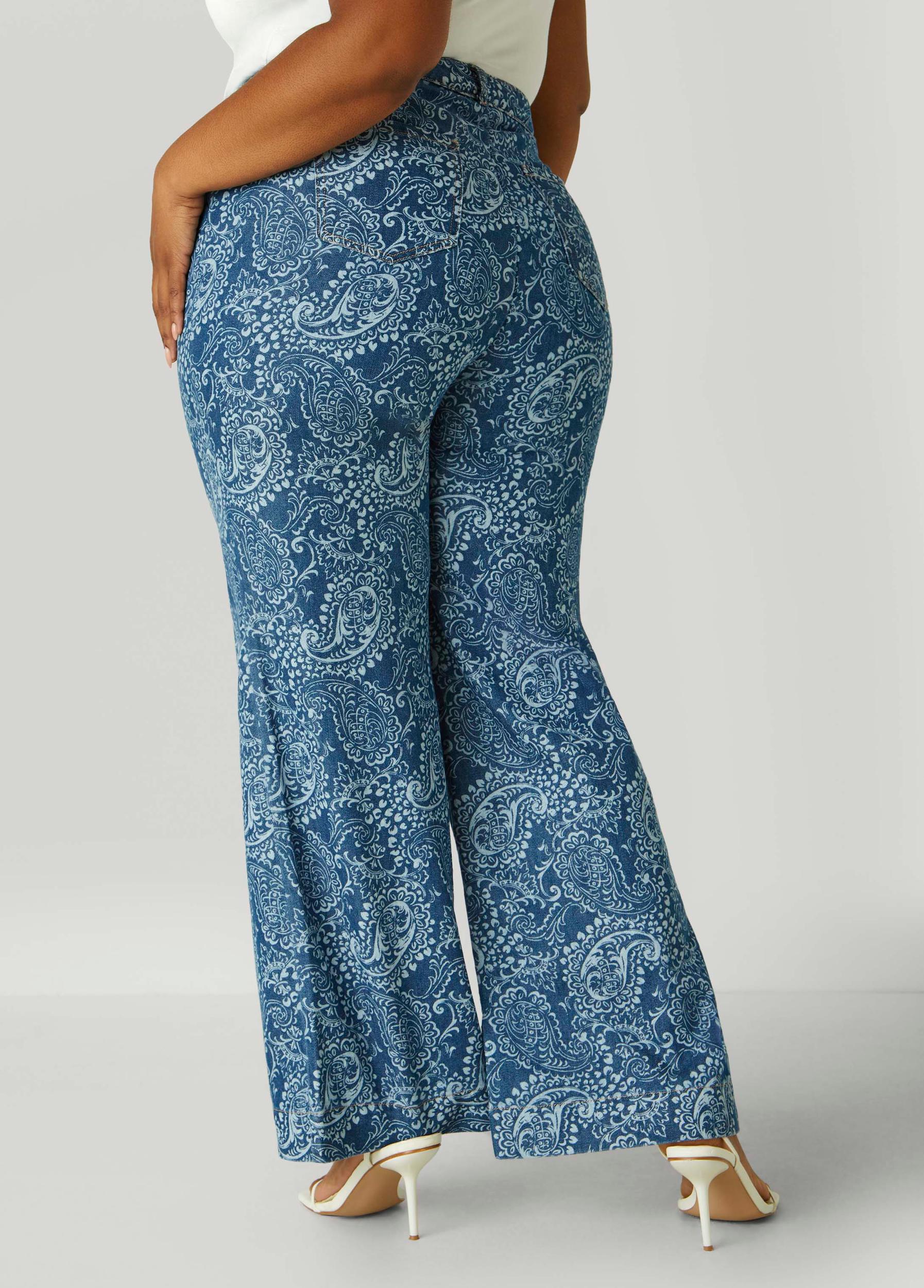 Paisley Print Straight Leg Jeans Product Image