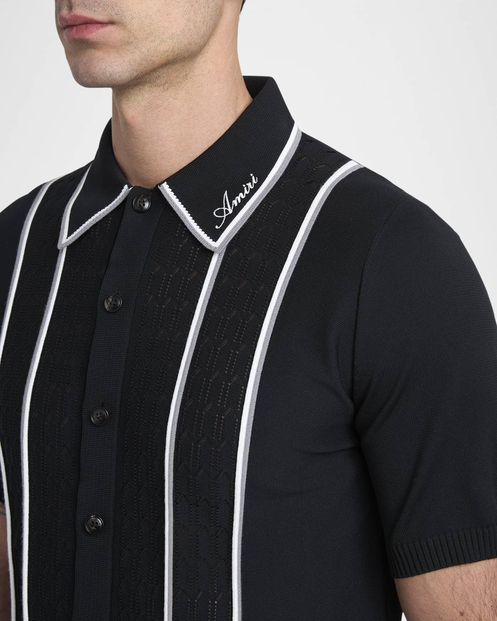 Men's Button-Front Script Stripe Shirt Product Image