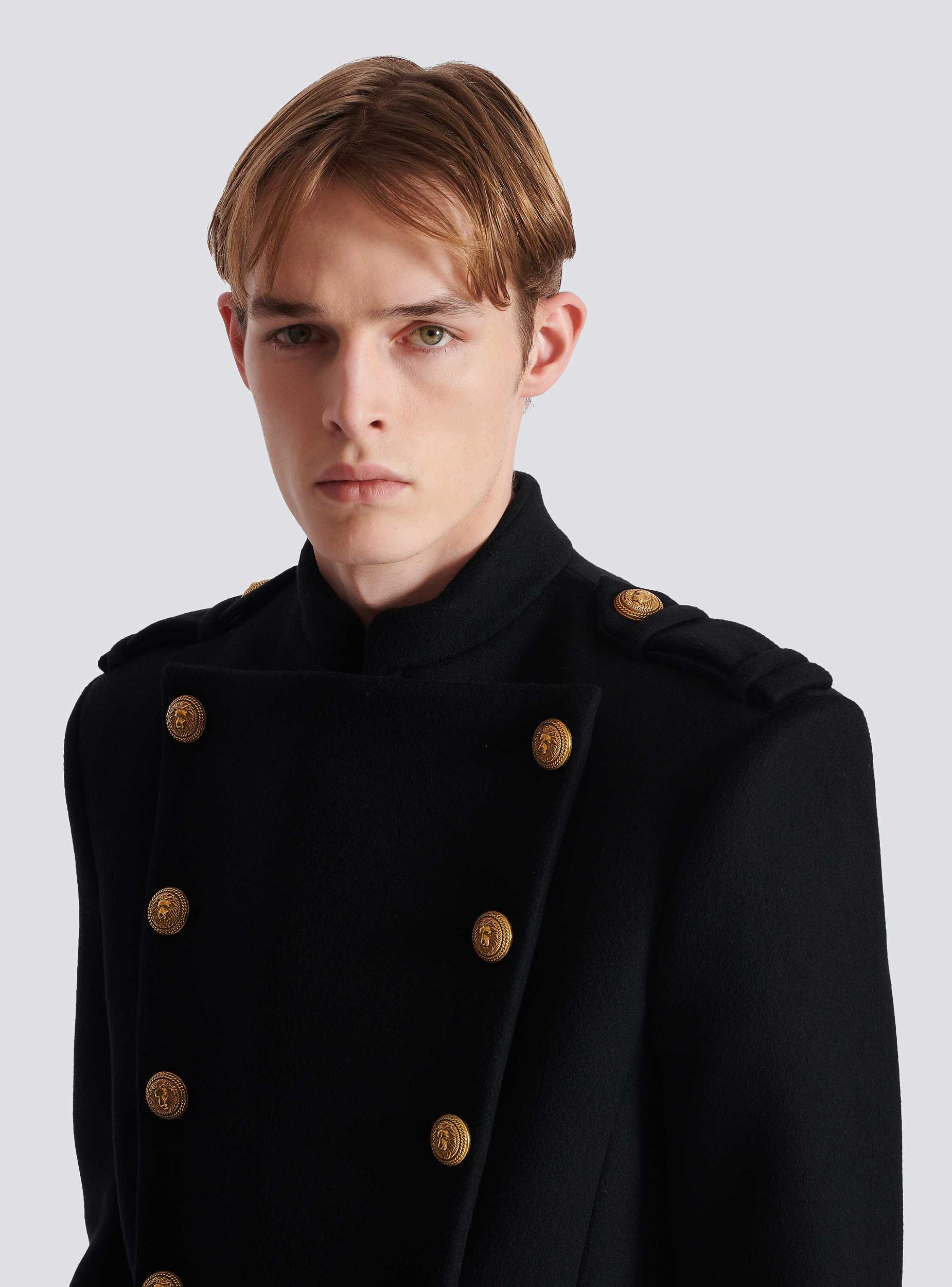 Wool and cashmere coat with detachable bib front Product Image