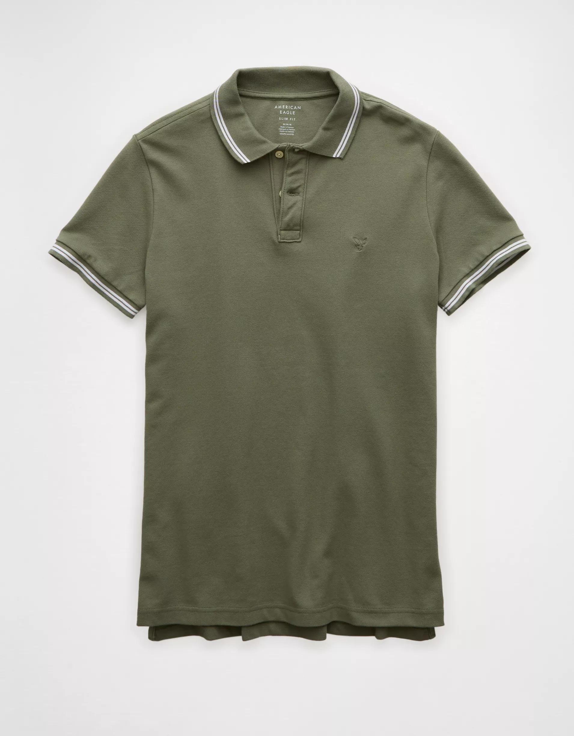 AE Lived-In Stretch Pique Slim Fit Tipped Polo Shirt Product Image