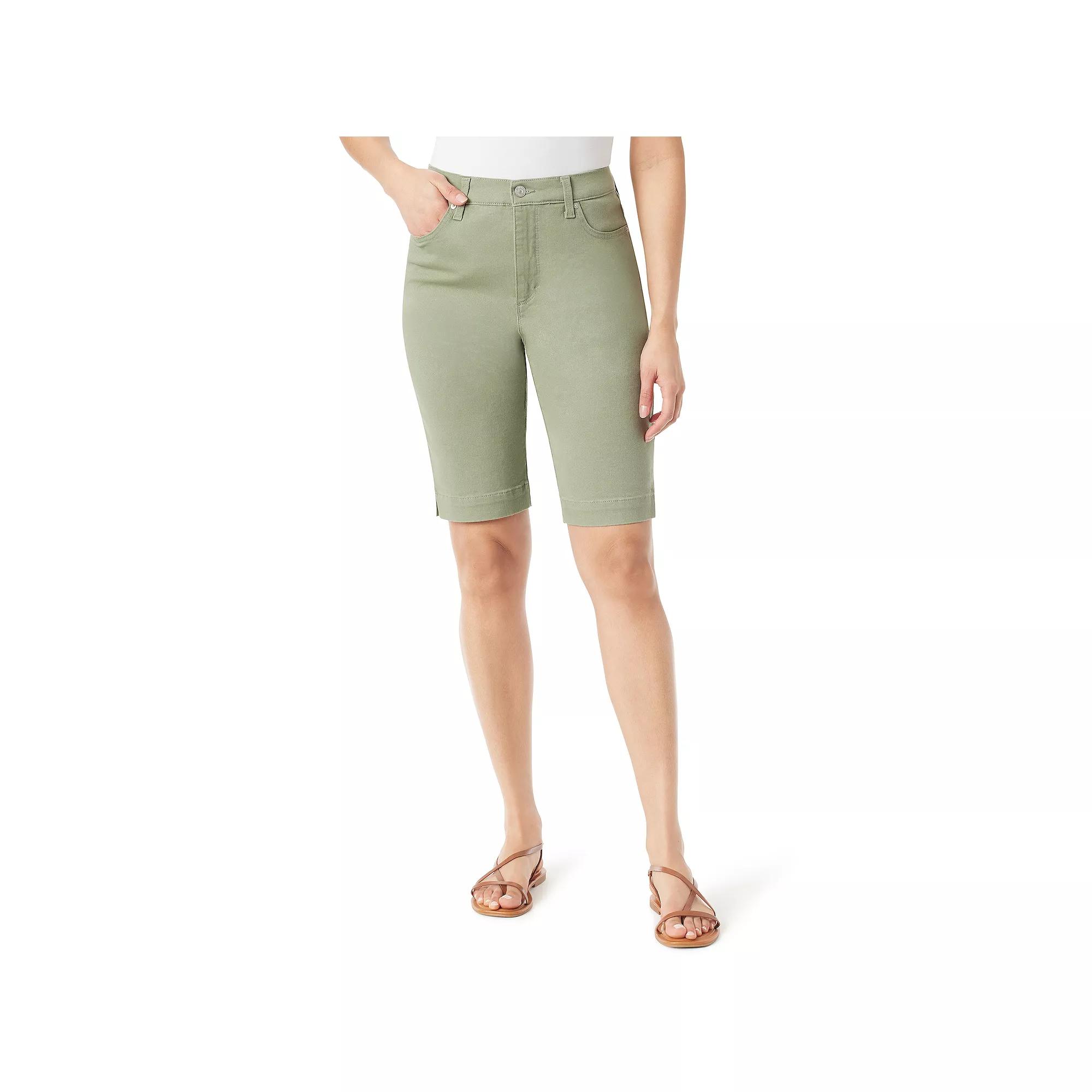 Womens Gloria Vanderbilt Amanda Bermuda Shorts Garden Green Product Image