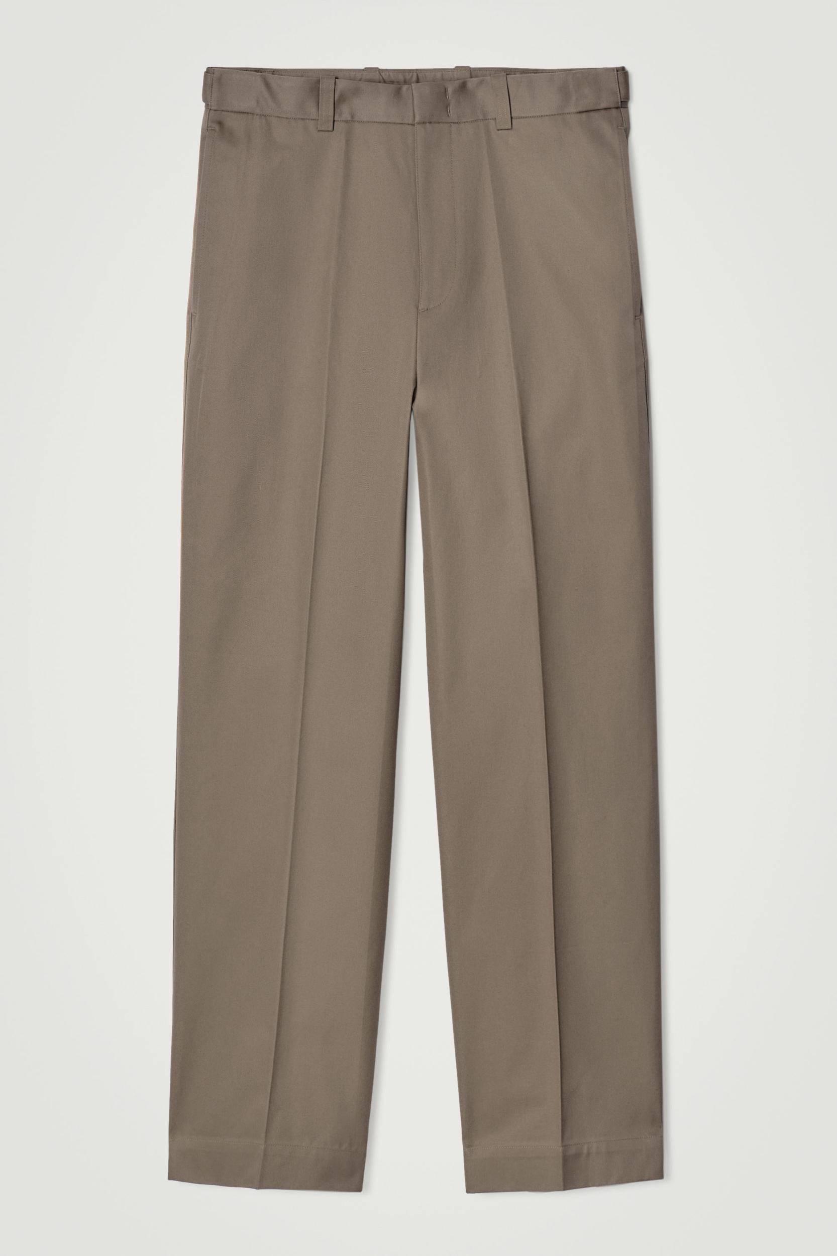 RELAXED COTTON STRAIGHT-LEG PANTS Product Image