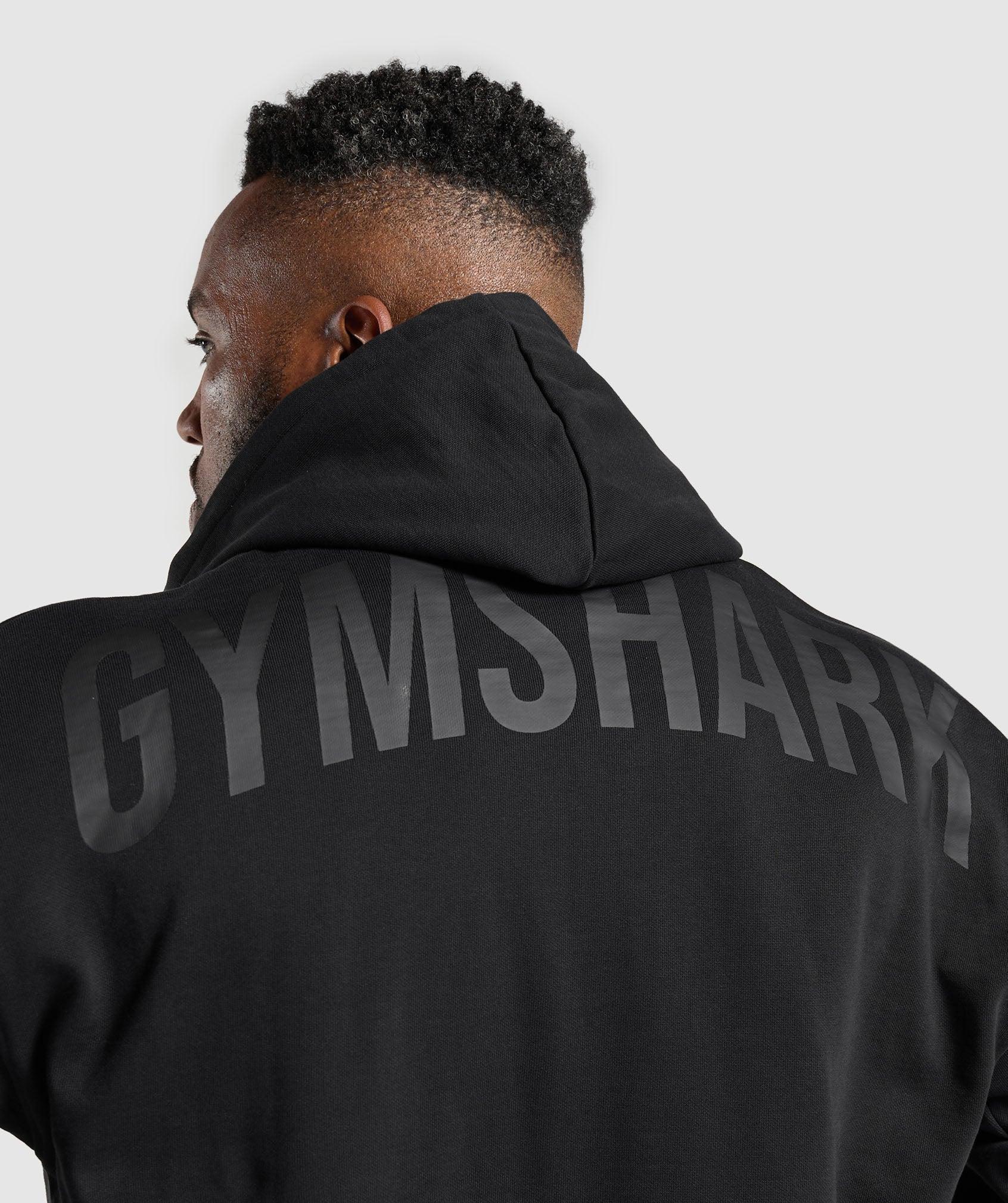Gymshark Power Zip Up Hoodie - Black Male Product Image