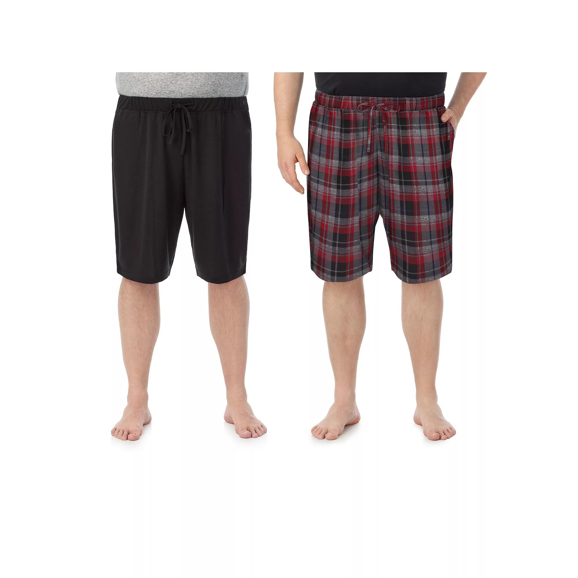 Big & Tall Cuddl Duds® 2-Pack French Terry Pajama Shorts Set, Men's, Size: 2XB, Gray Grey Product Image