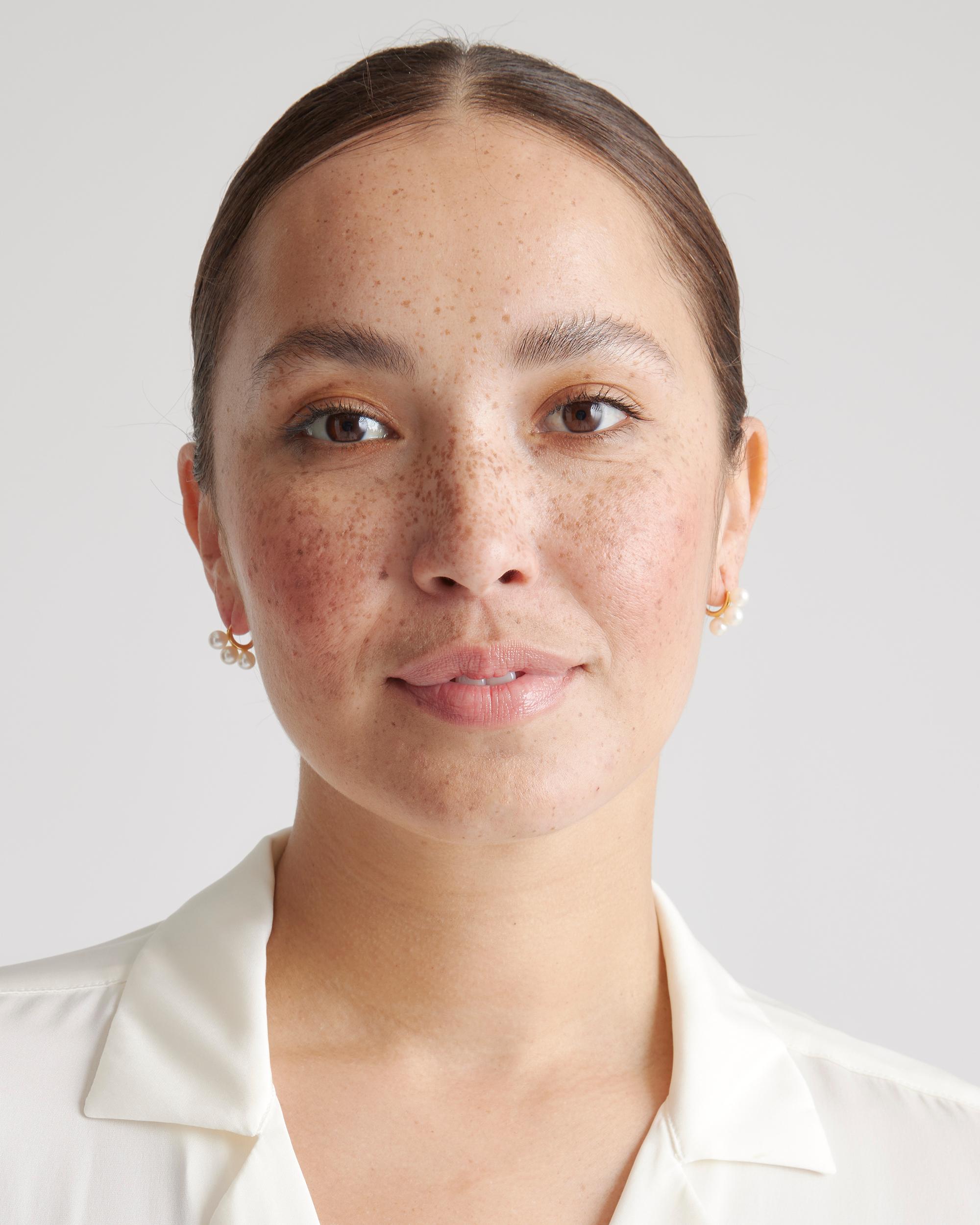 Quince | Women's Triple Freshwater Pearl Hoop Earrings Product Image