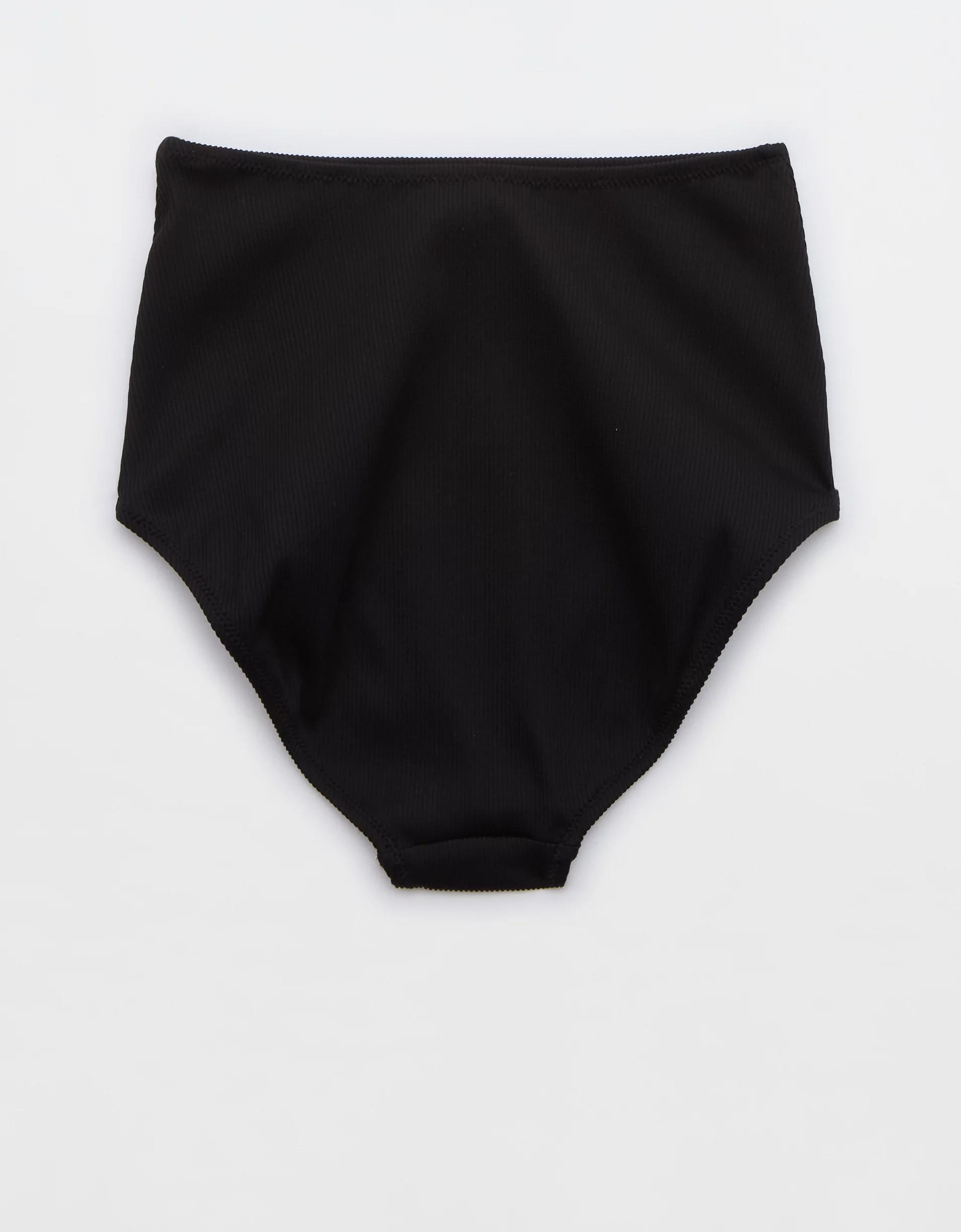 Aerie Ribbed High Waisted Full Coverage Bikini Bottom Product Image