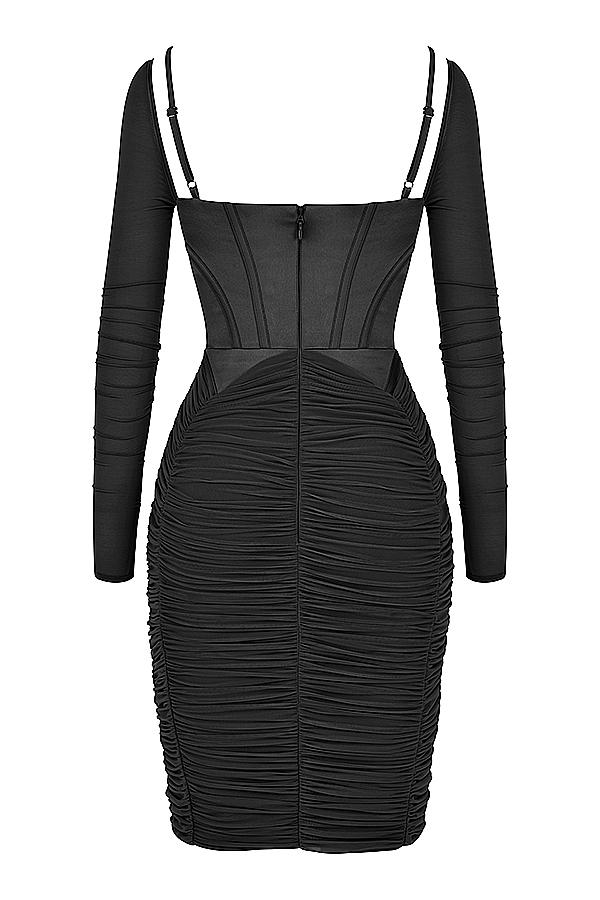 Freyja  black gathered corset dress Product Image