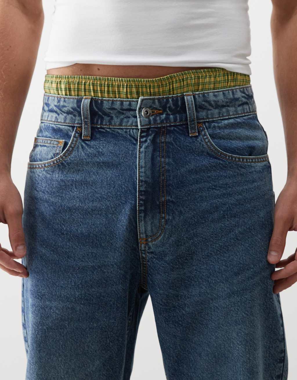 COLLUSION X005 straight leg jeans in midwash Product Image