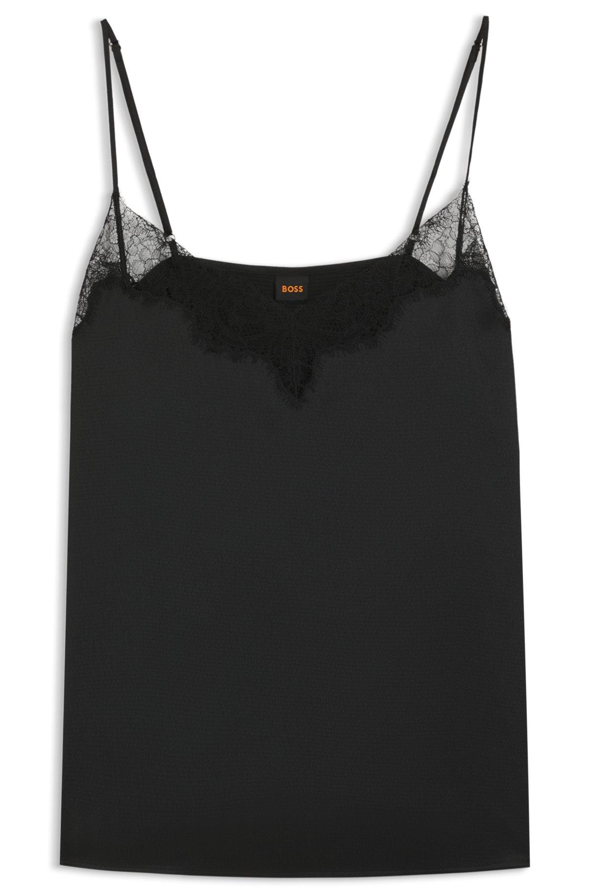 Satin camisole with lace details Product Image