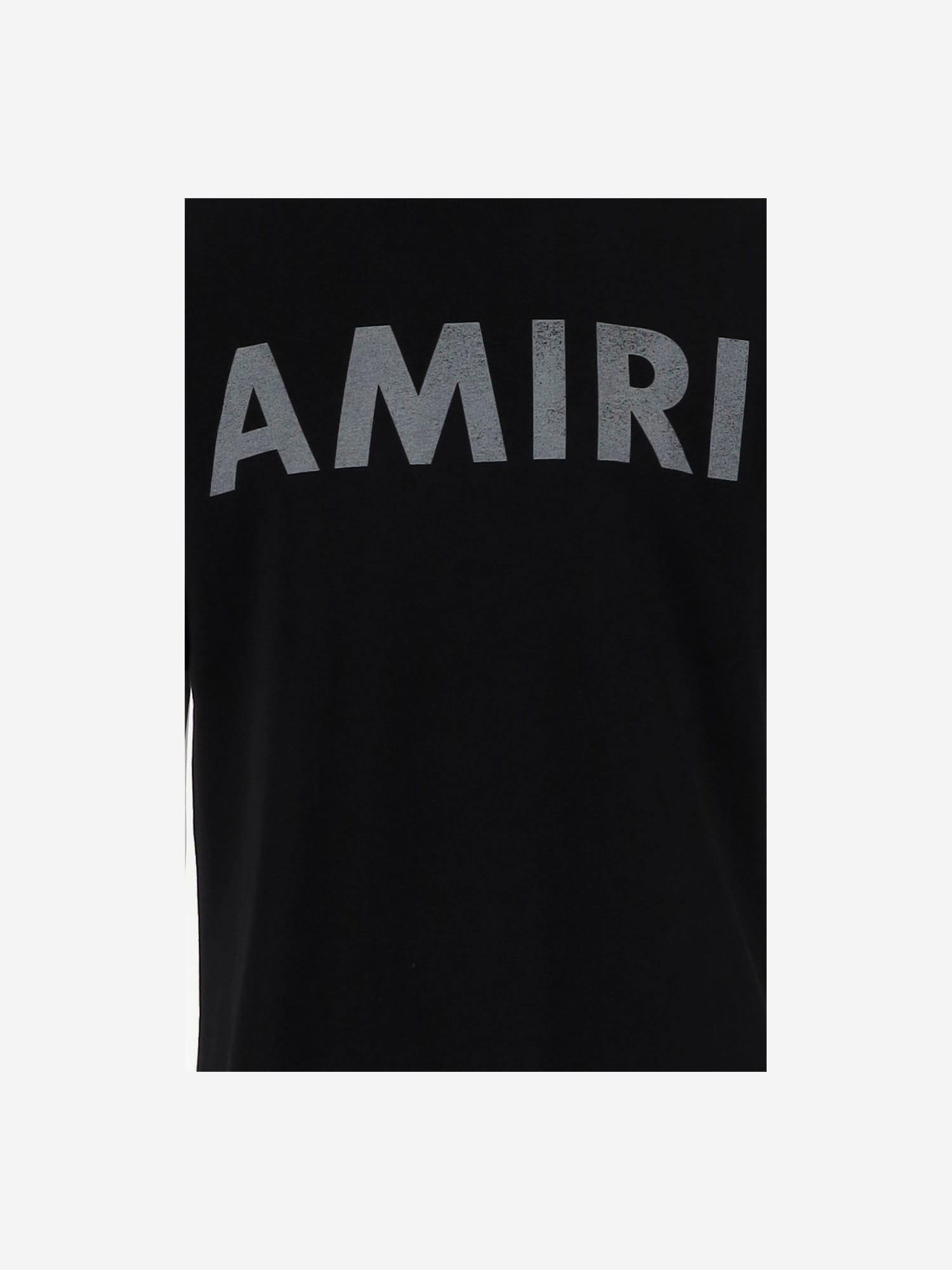 AMIRI Black Cotton T-shirt With Bold Logo Statement Product Image