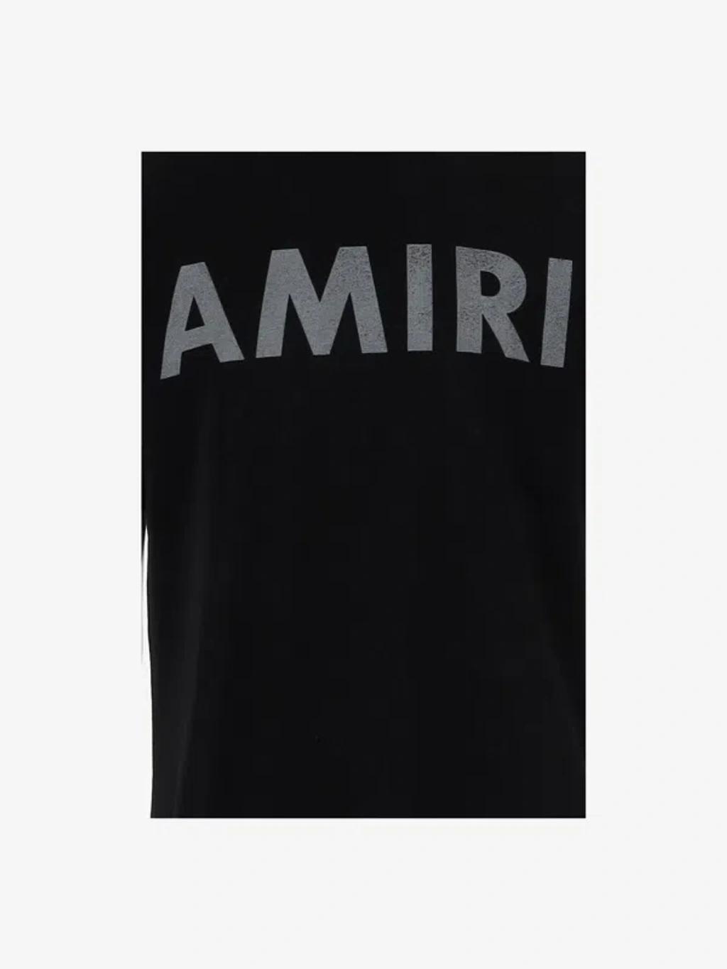AMIRI Black Cotton T-shirt With Bold Logo Statement Product Image