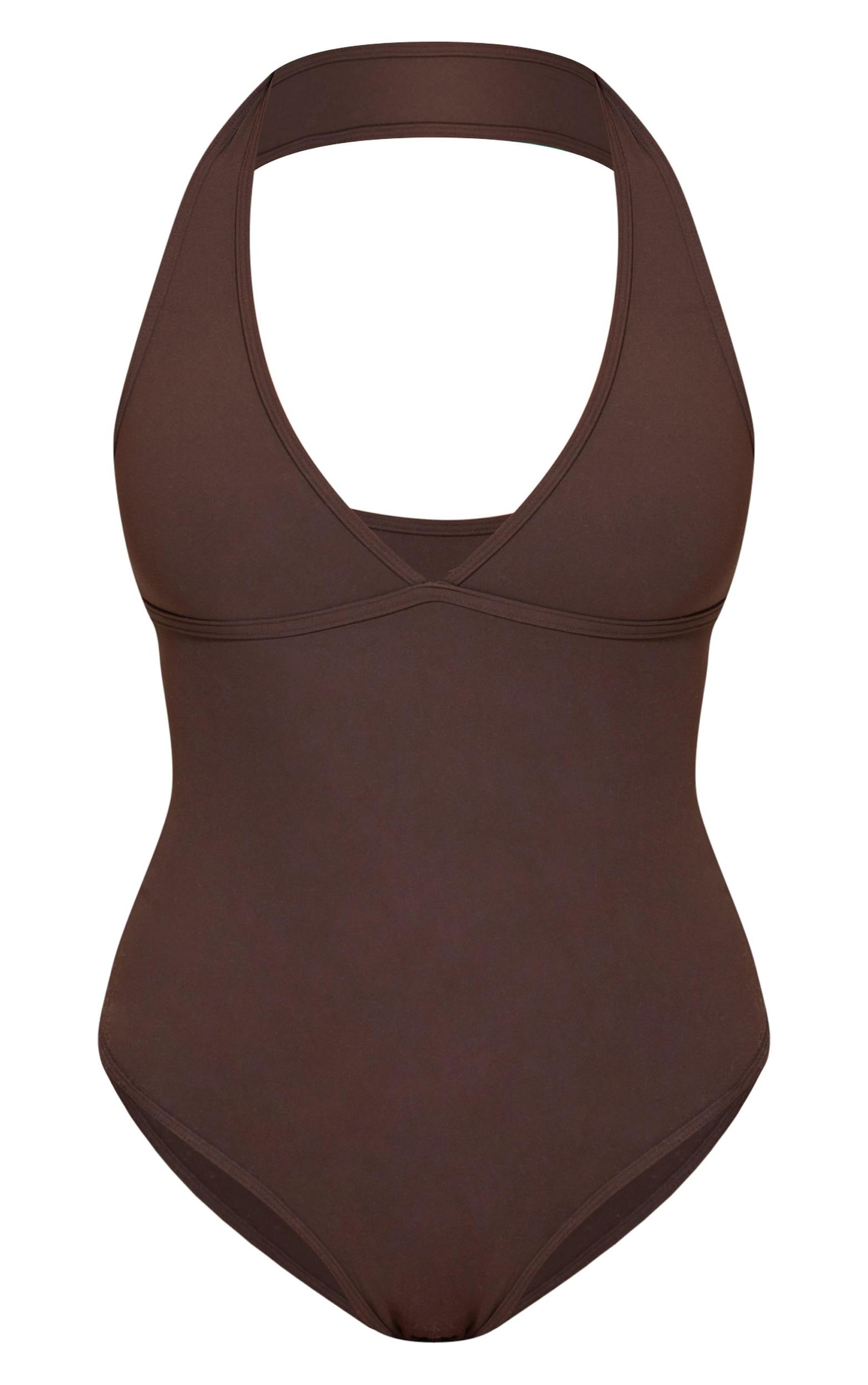 Coffee Contour Halterneck Bodysuit Product Image
