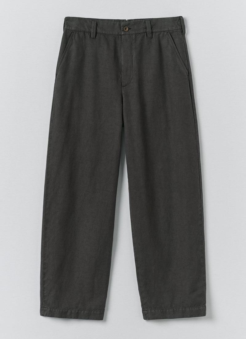 Jude Wide Leg Cotton Twill Pants | Soft Black Product Image