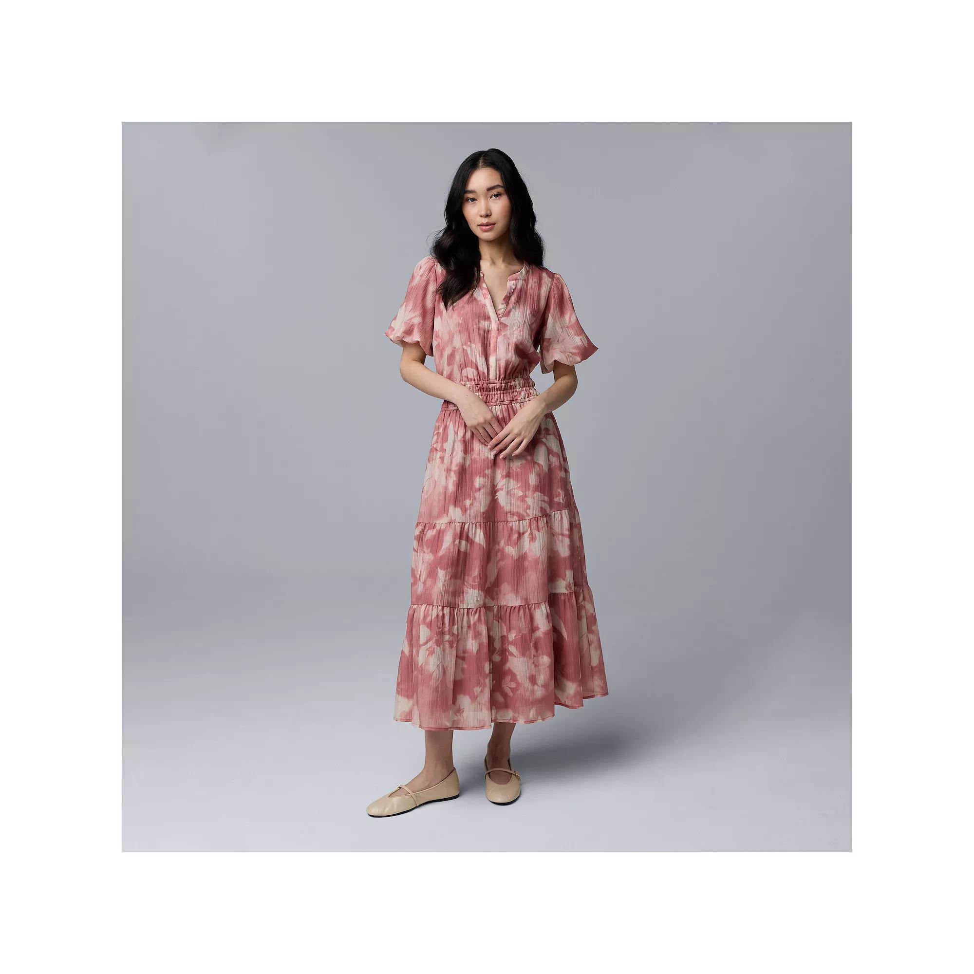 Women's Simply Vera Vera Wang Short Sleeve Maxi Dress,  Product Image