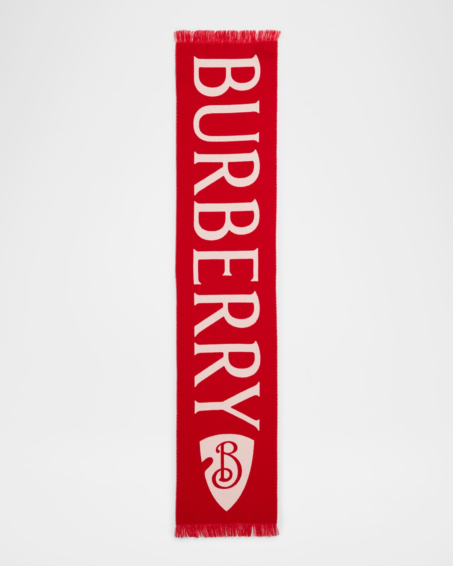 Men's Logo Text with Shield Wool-Blend Scarf Product Image