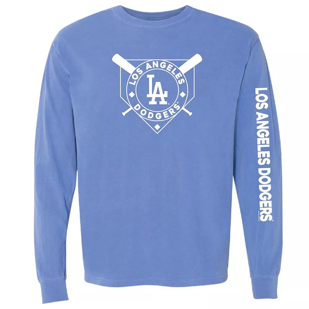 Womens Soft as a Grape Royal Los Angeles Dodgers Pigment Dye Long Sleeve T-Shirt Product Image