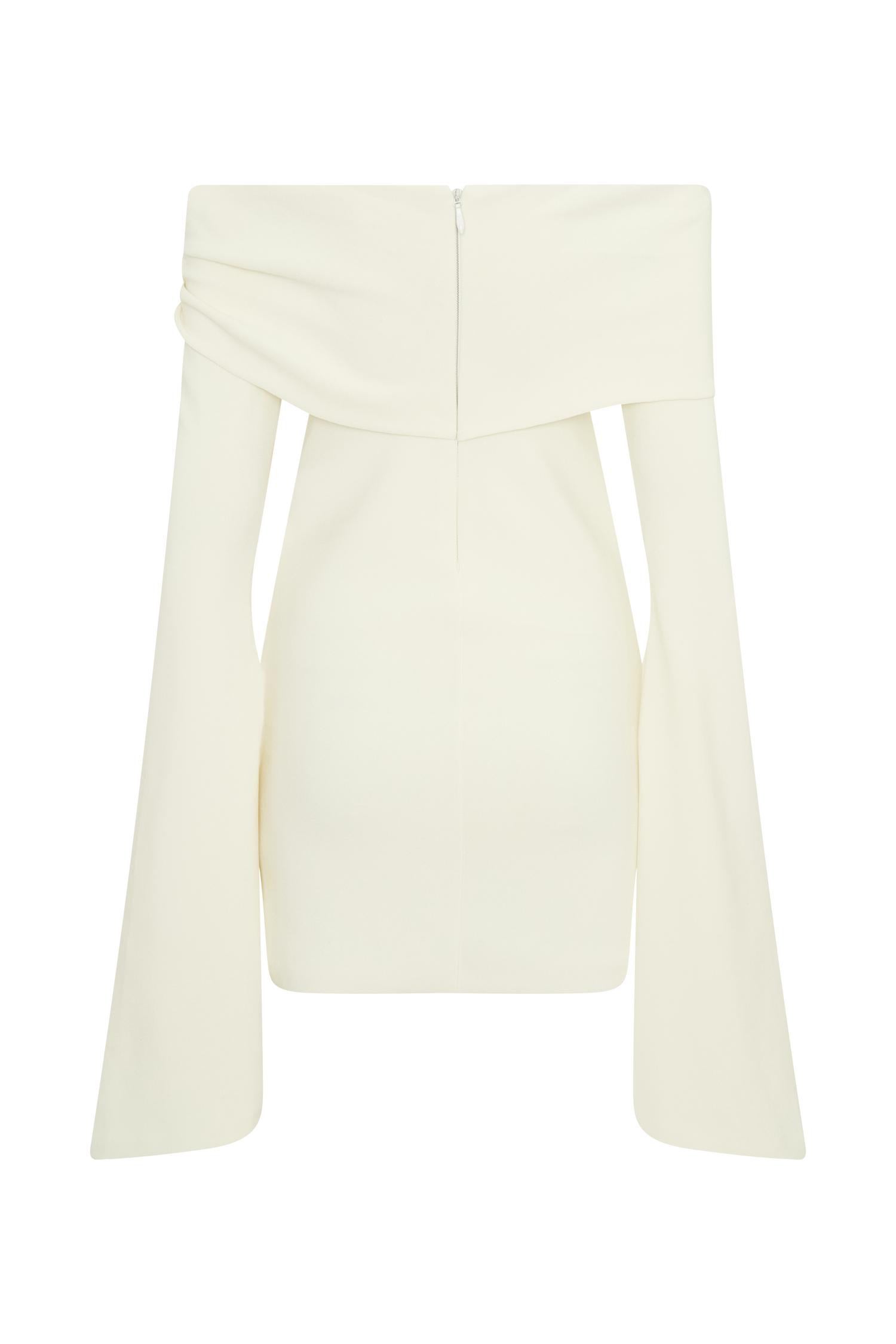 Dominique Off Shoulder Long Sleeve Mini Dress - Ivory Product Image