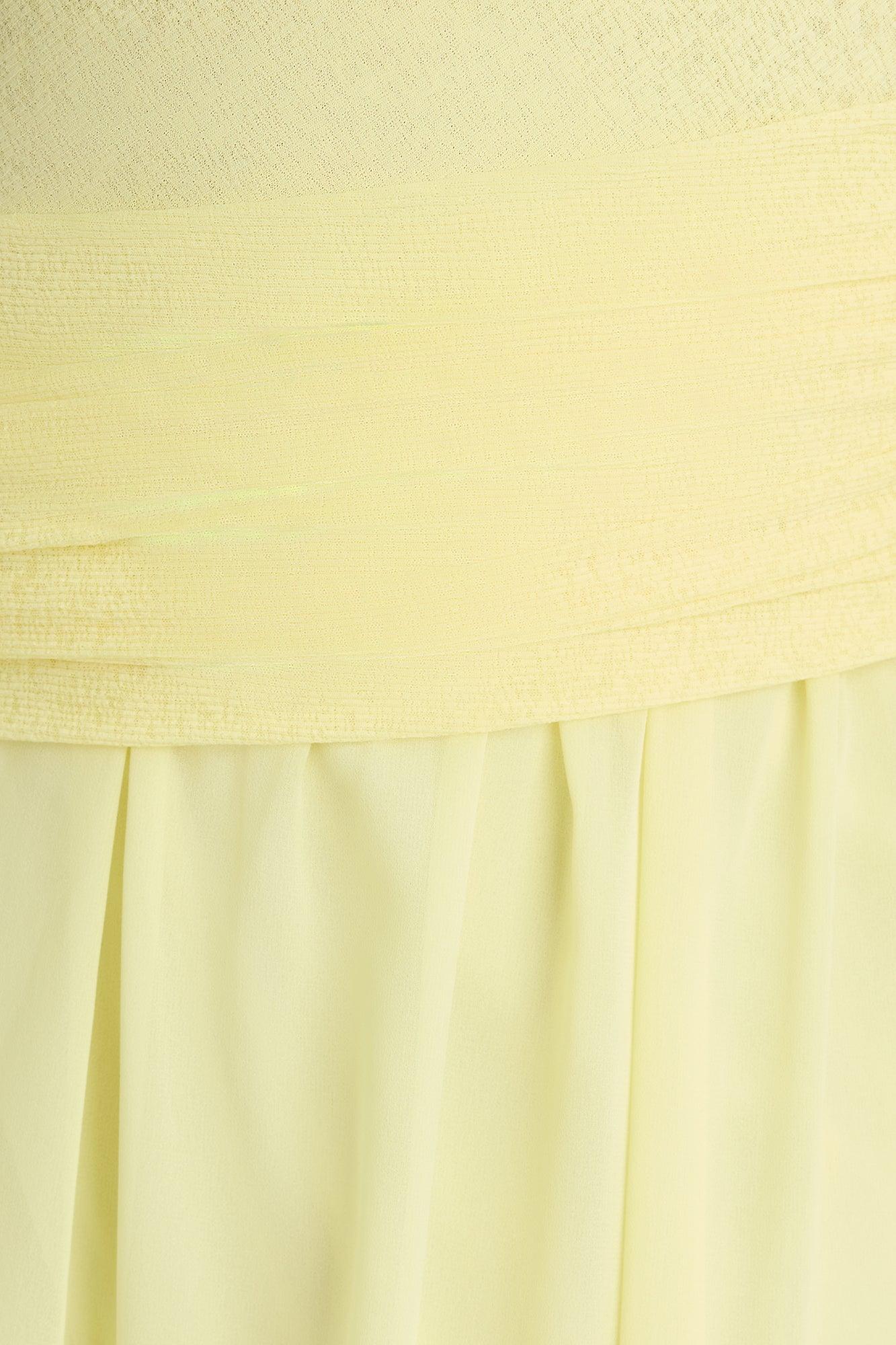Sadie Ruched Chiffon Maxi Dress - Yellow Female Product Image