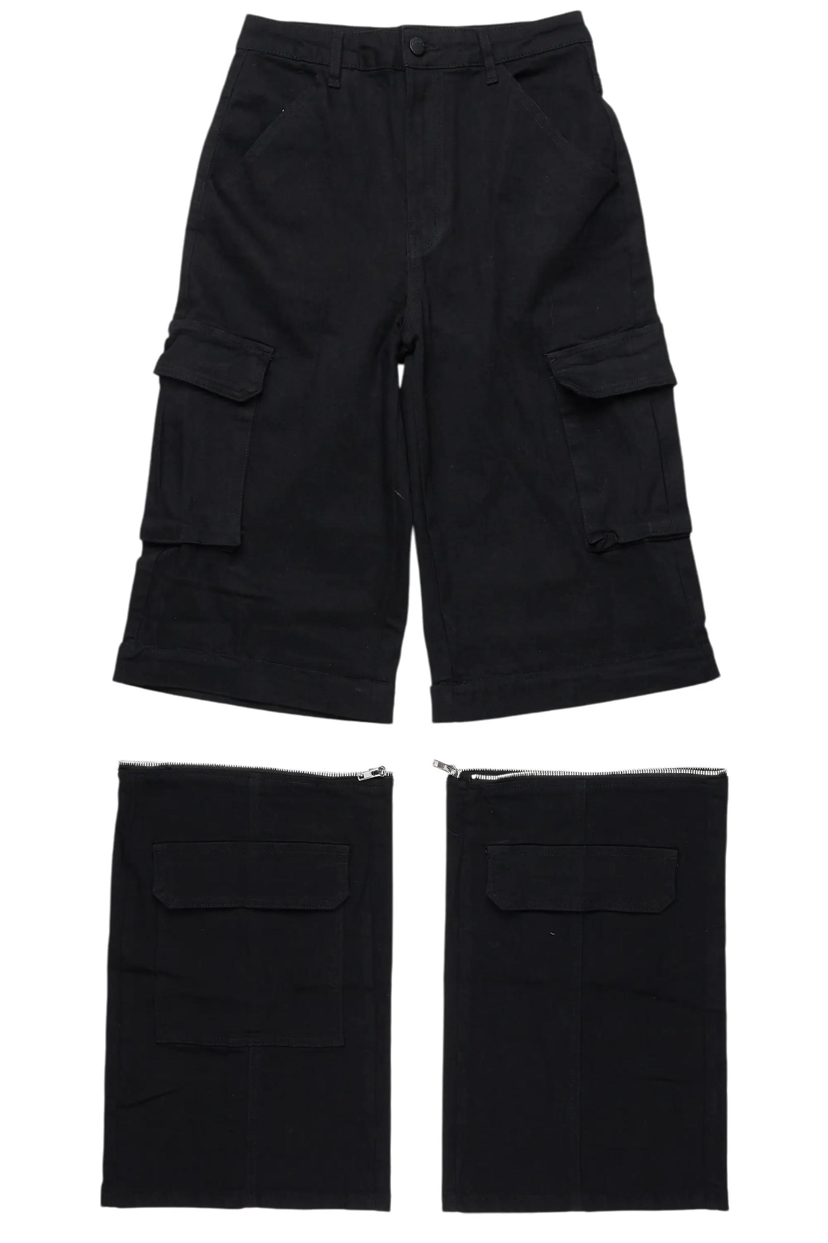 Precious Black Baggy Stacked Jean Female Product Image