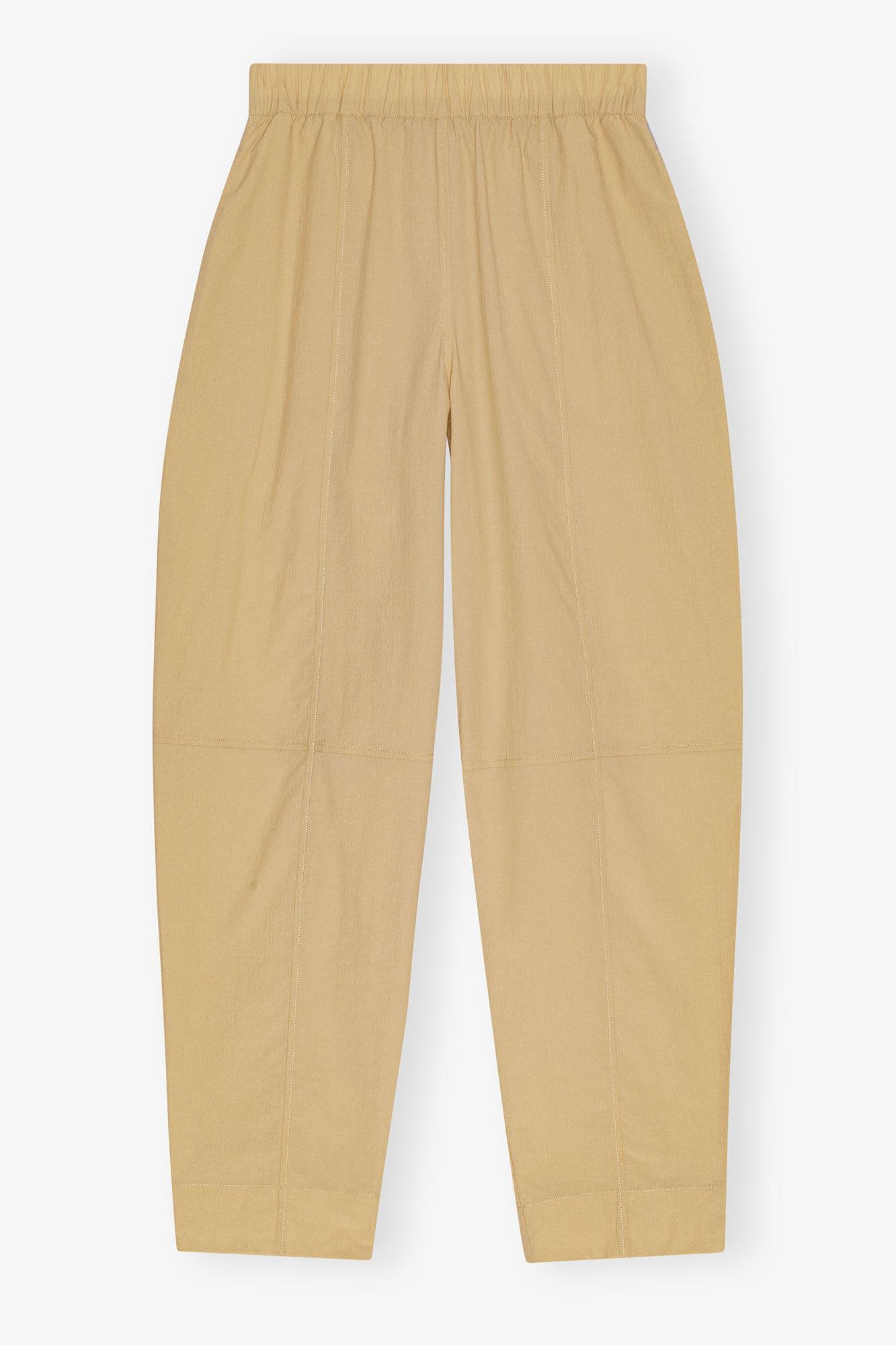 Beige Elasticated Curve Trousers Product Image