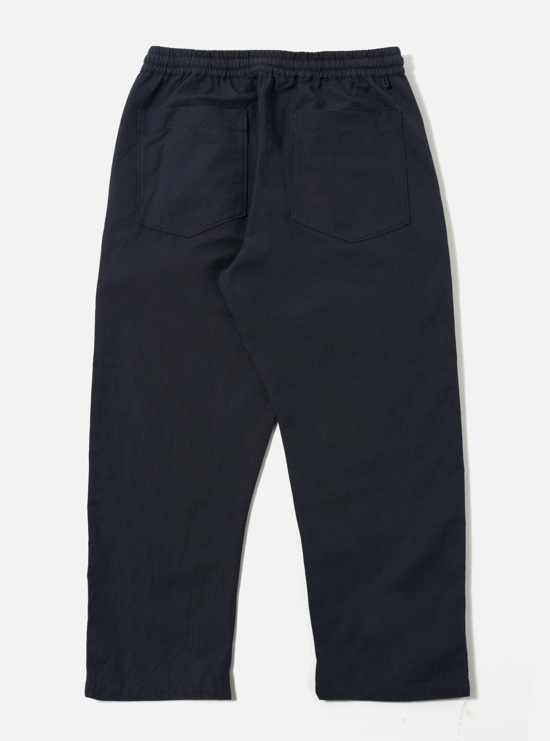 Universal Works Hi Water Trouser in Navy Linen Slub Weave Product Image