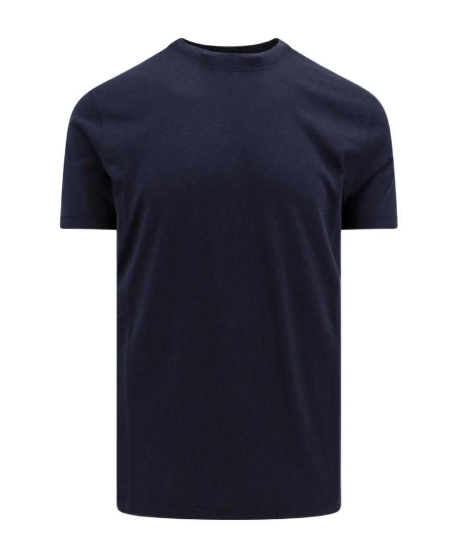TOM FORD Black Basic Crewneck T-shirt With Tonal Stitching In Cotton Blend Man Product Image