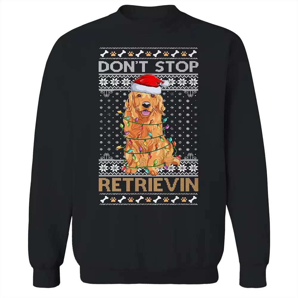 Men's Christmas Sweater Stop Retrievin Graphic Sweatshirt, Size: Small, Black Product Image