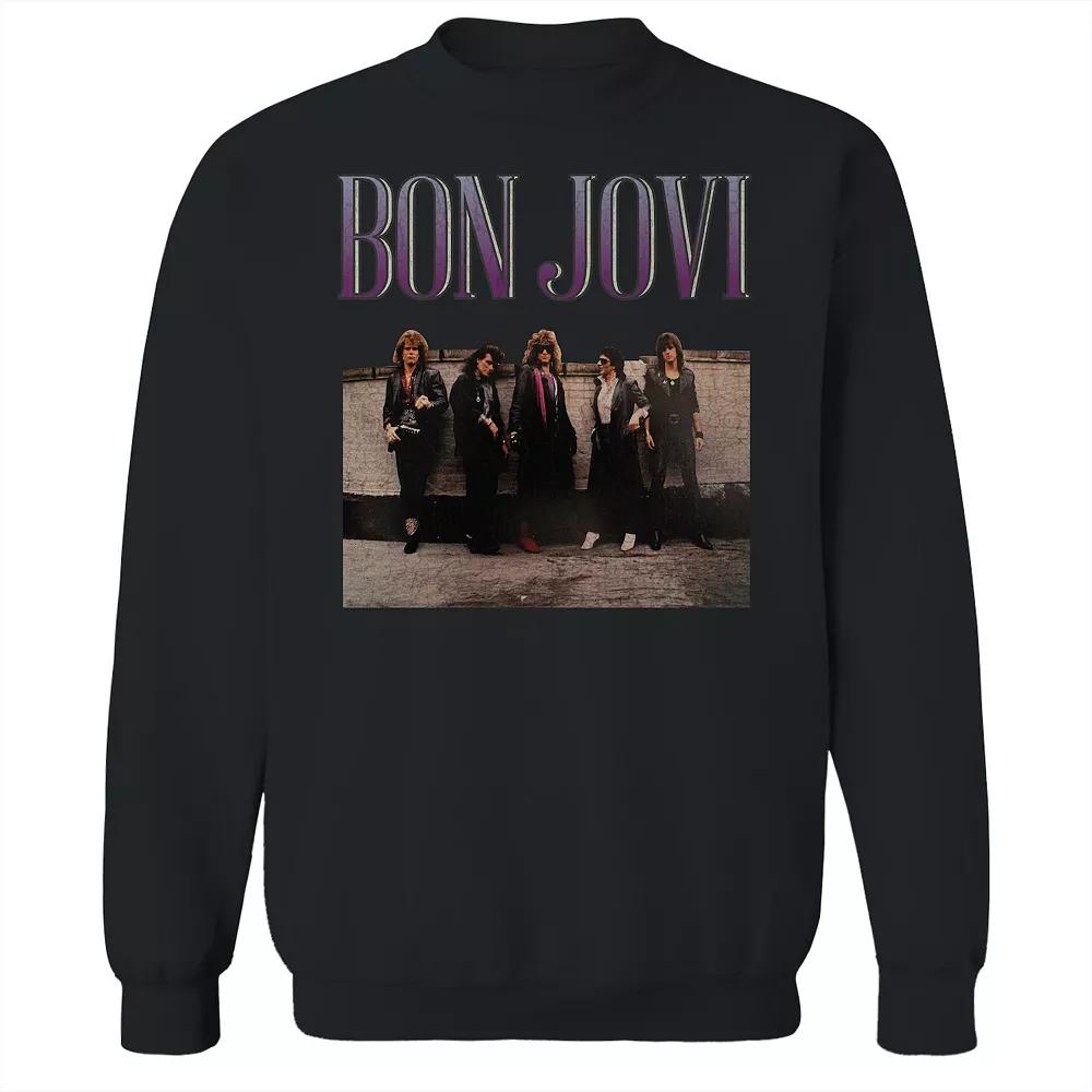 Men's Bon Jovi Roof Photo Graphic Crew Sweatshirt, Adult Unisex,  Product Image