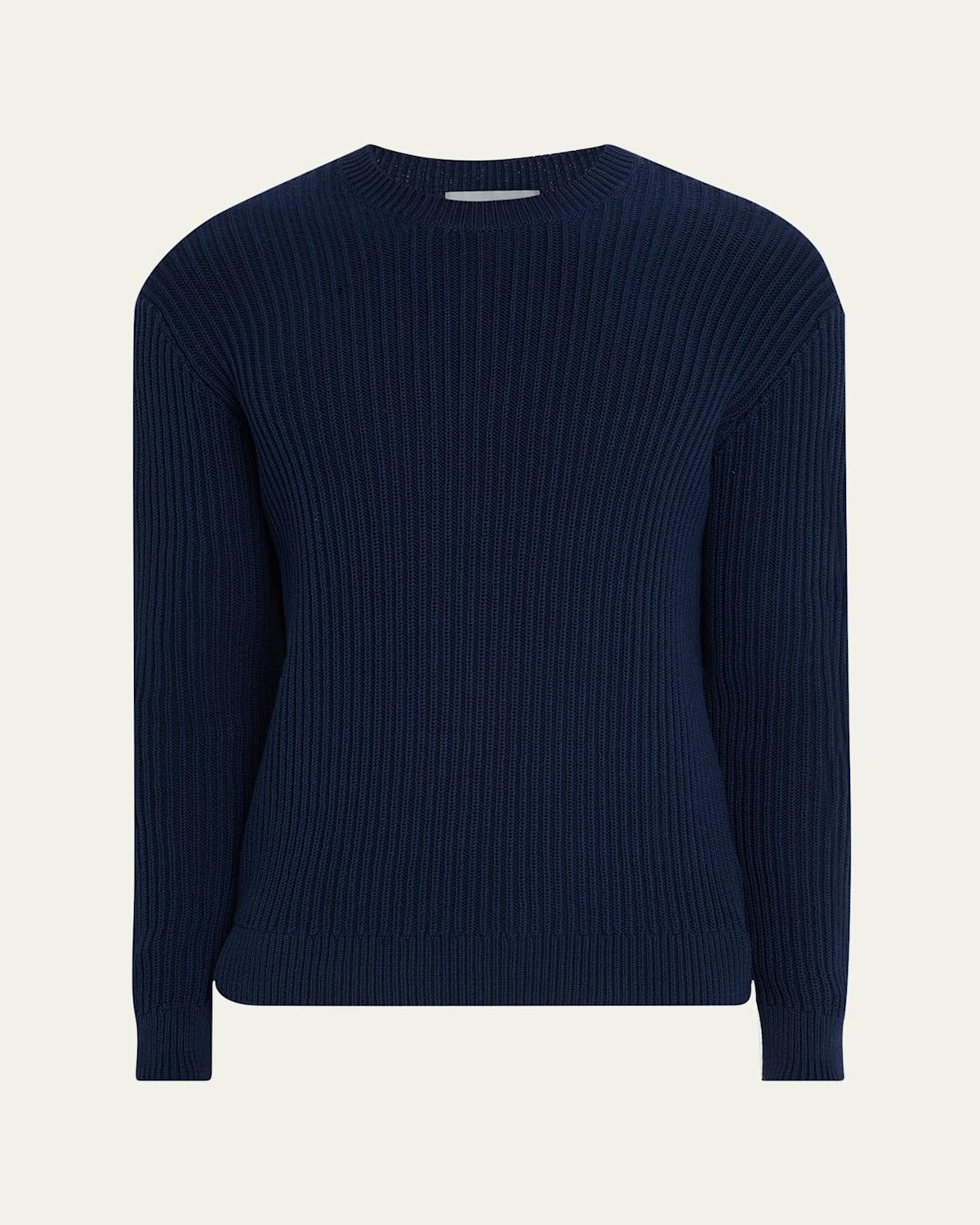 Mens Wide Rib Cotton Crewneck Sweater Product Image