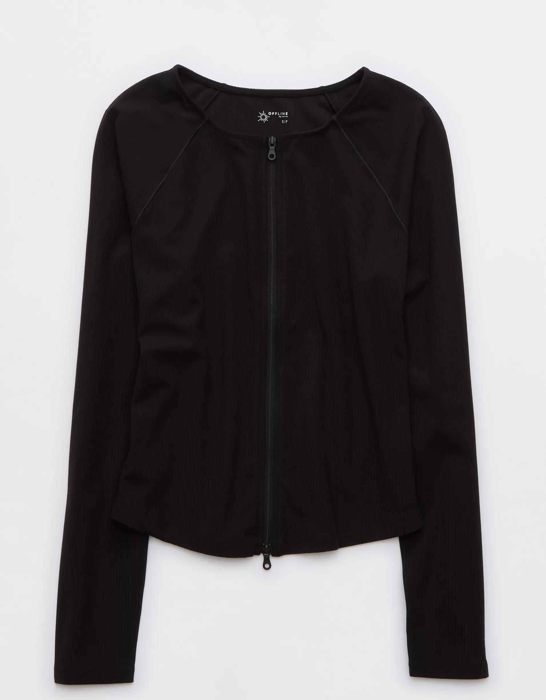 OFFLINE By Aerie Real Me XTRA Ribbed Full Zip Jacket Product Image