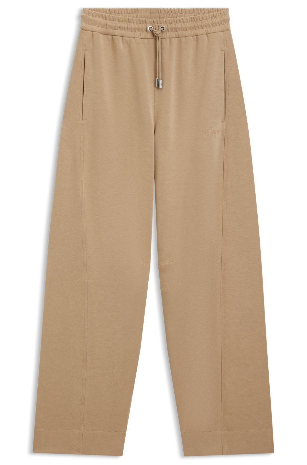 Balloon trousers in stretch jersey with embroidered logo Product Image