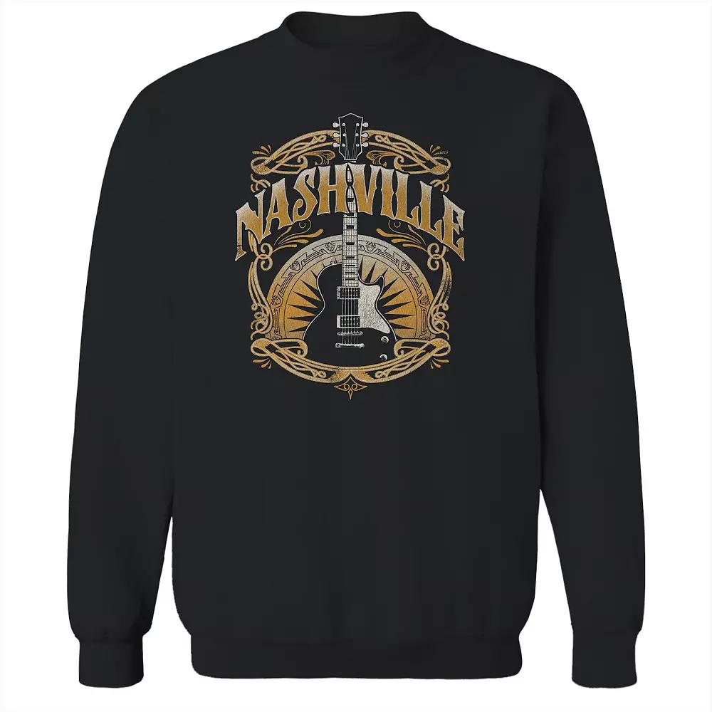 Junior's Nashville Guitar Graphic Fleece Sweatshirt, Women's, Size: XXL, Black Product Image