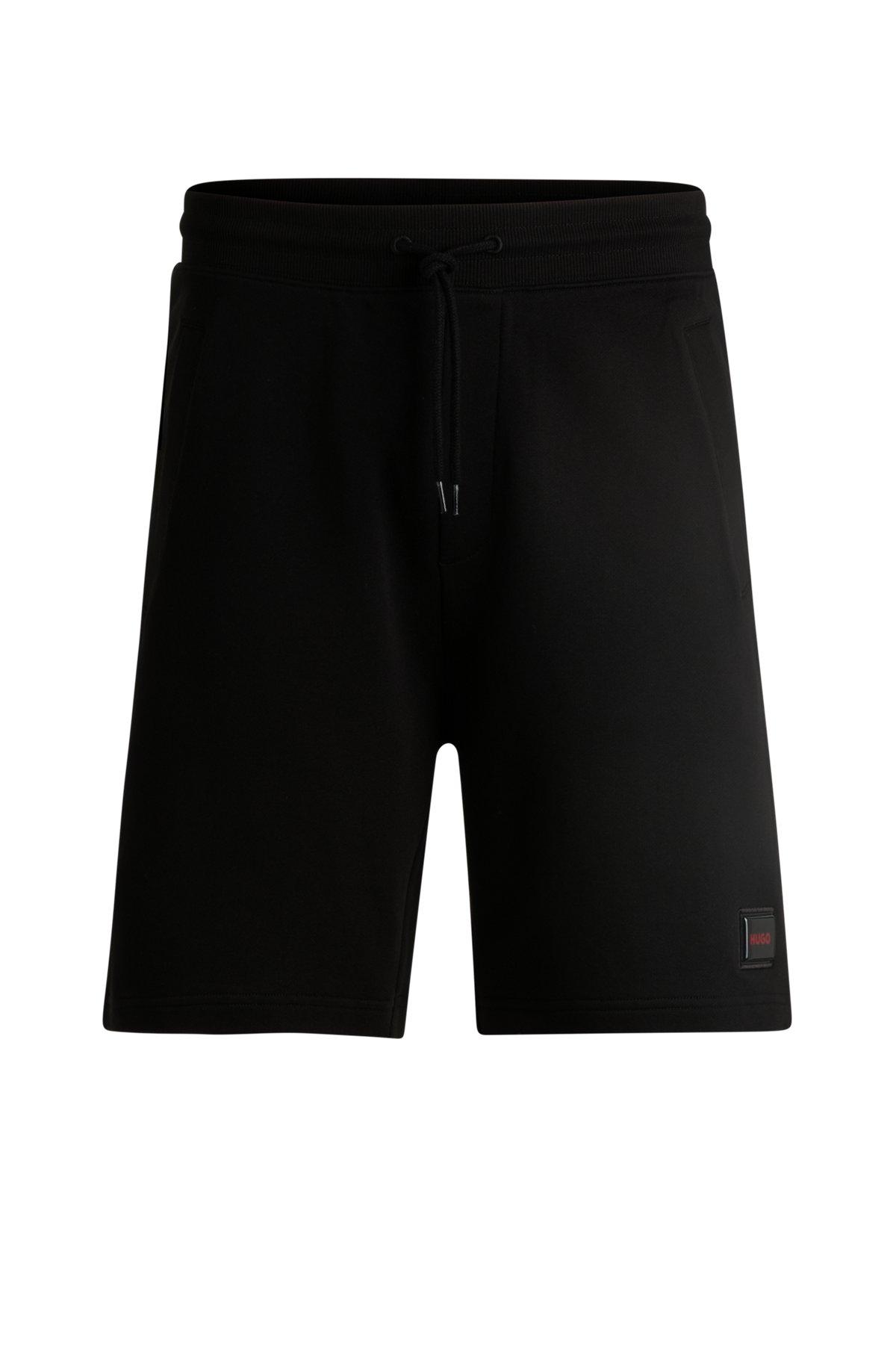 Cotton-terry relaxed-fit shorts with logo trim Product Image