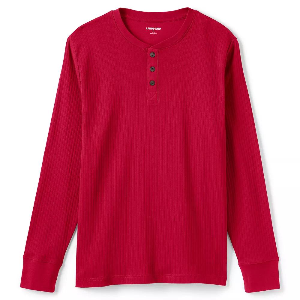 Men's Lands' End Ribbed Pajama Sleep Henley,  Product Image