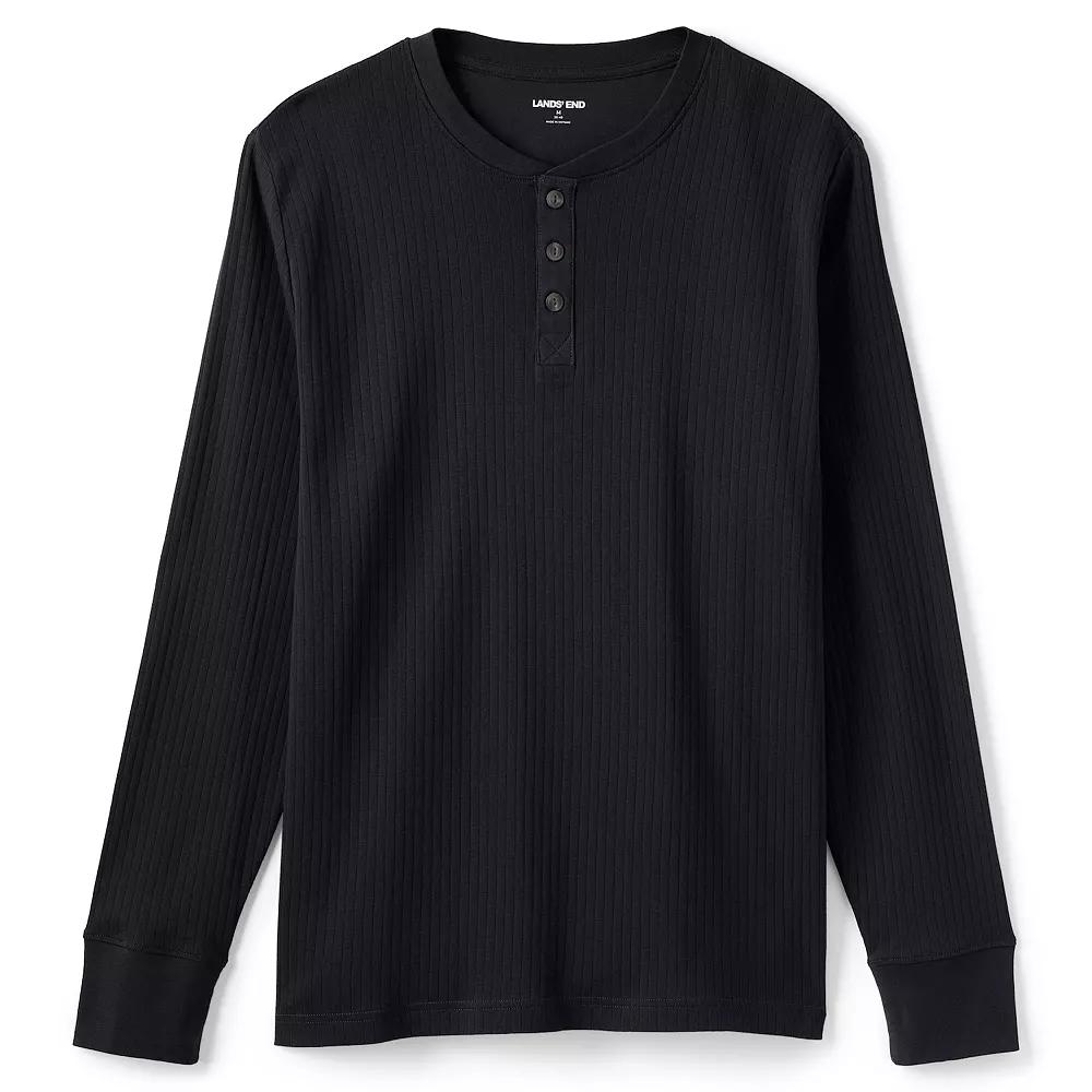 Men's Lands' End Ribbed Pajama Sleep Henley,  Product Image