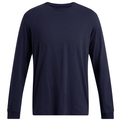 Under Armour Mens Under Armour Icon Charged Cotton Long Sleeve - Mens White/Halo Gray Product Image