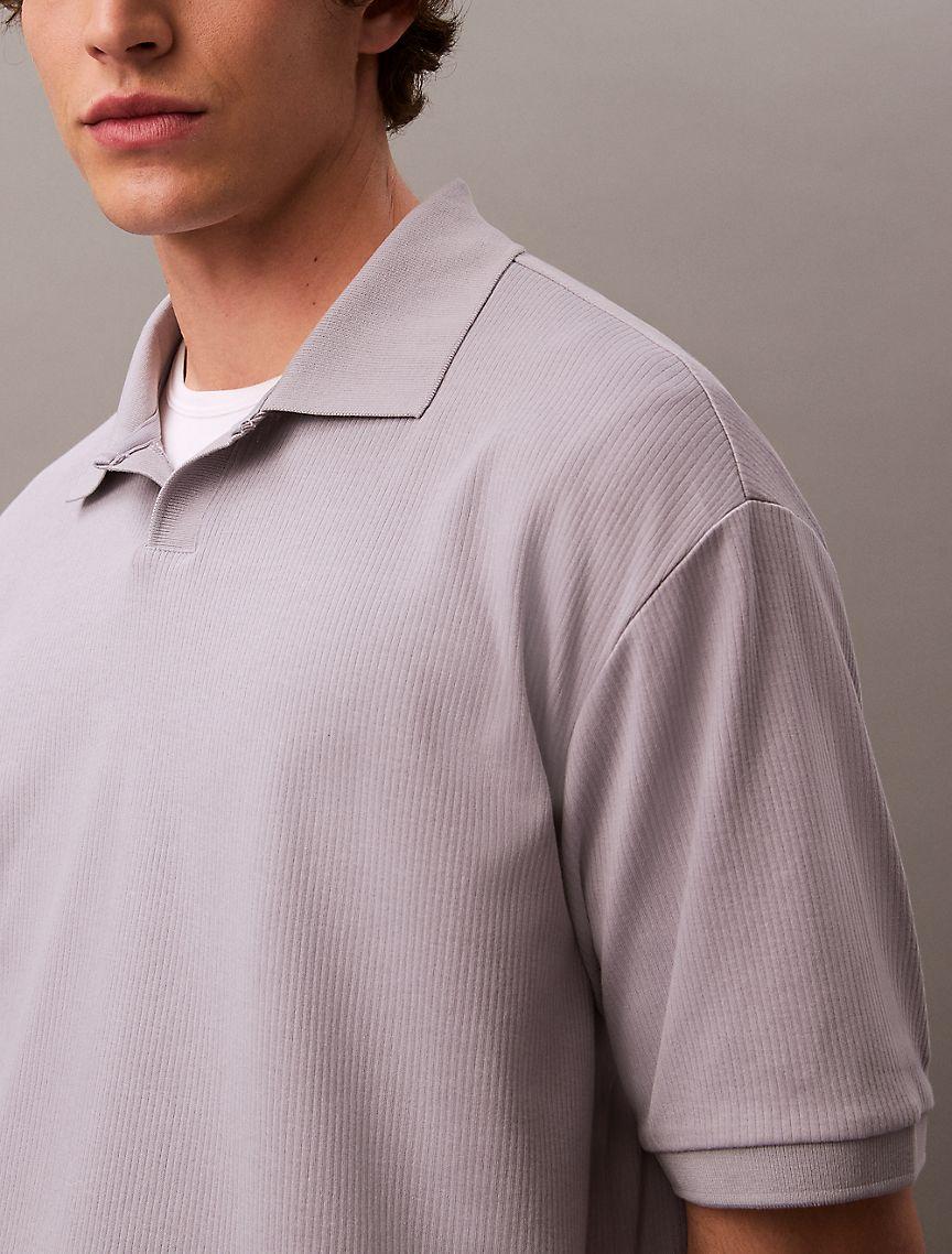 Drop Needle Ribbed Polo Shirt Product Image