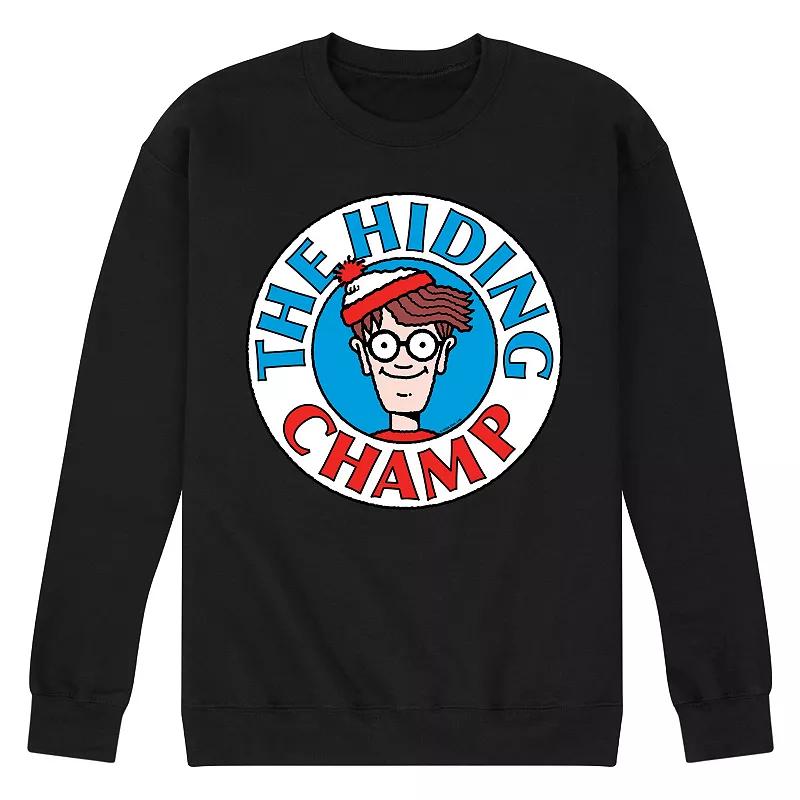 Mens Wheres Waldo The Hiding Champ Fleece Sweatshirt Blue Product Image