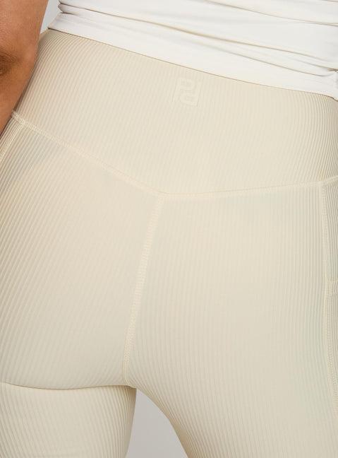Power Activewear Rib Shorts Latte Product Image