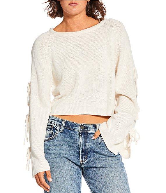 Double Zero Bow Detail Long Sleeve Sweater Product Image