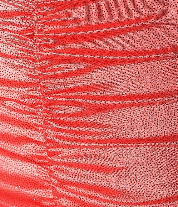 Honey and Rosie Glitter Lace-Up Back Front Slit Mermaid Long Dress Product Image