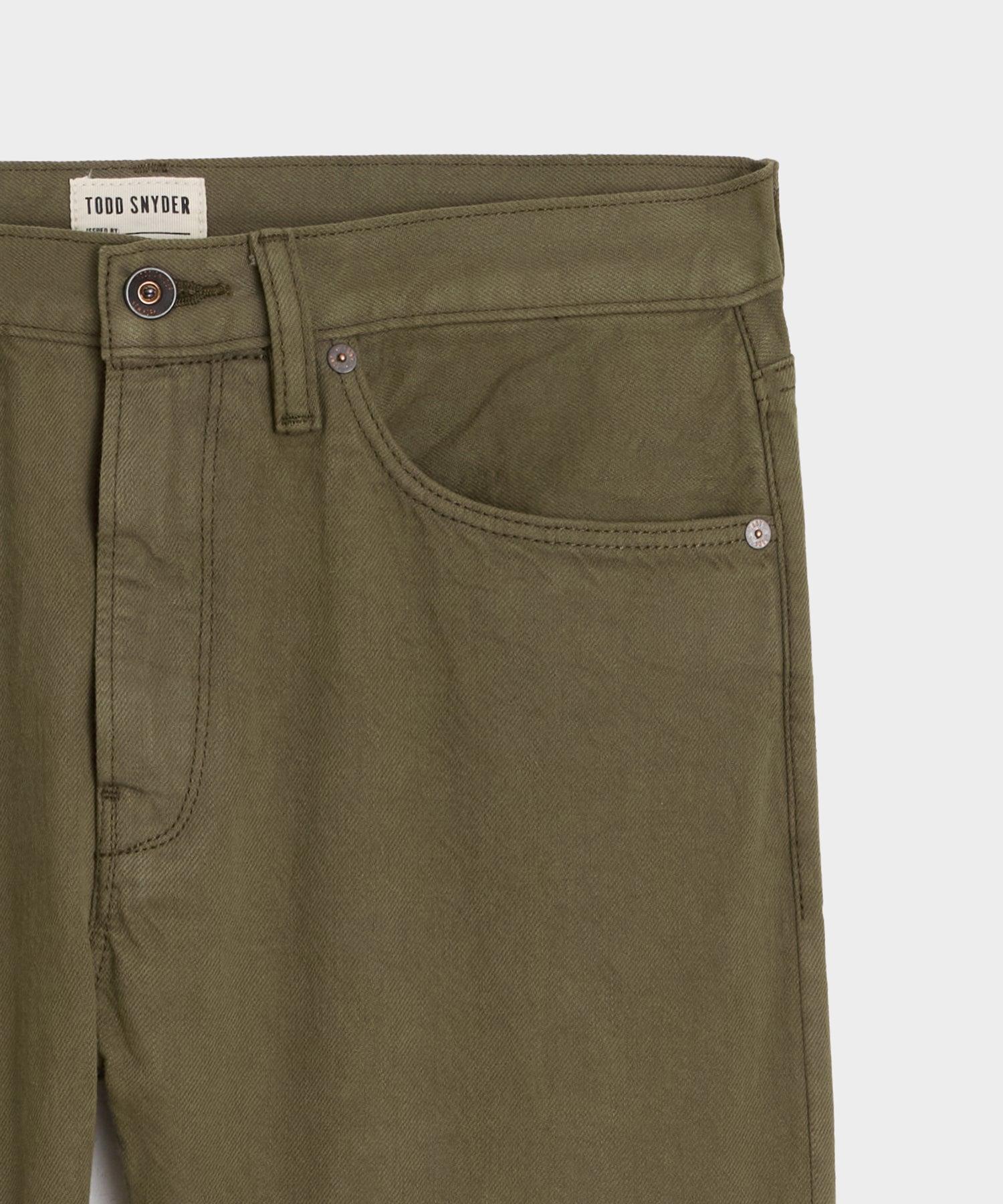Slim Garment-Dyed Jean in Olive Product Image