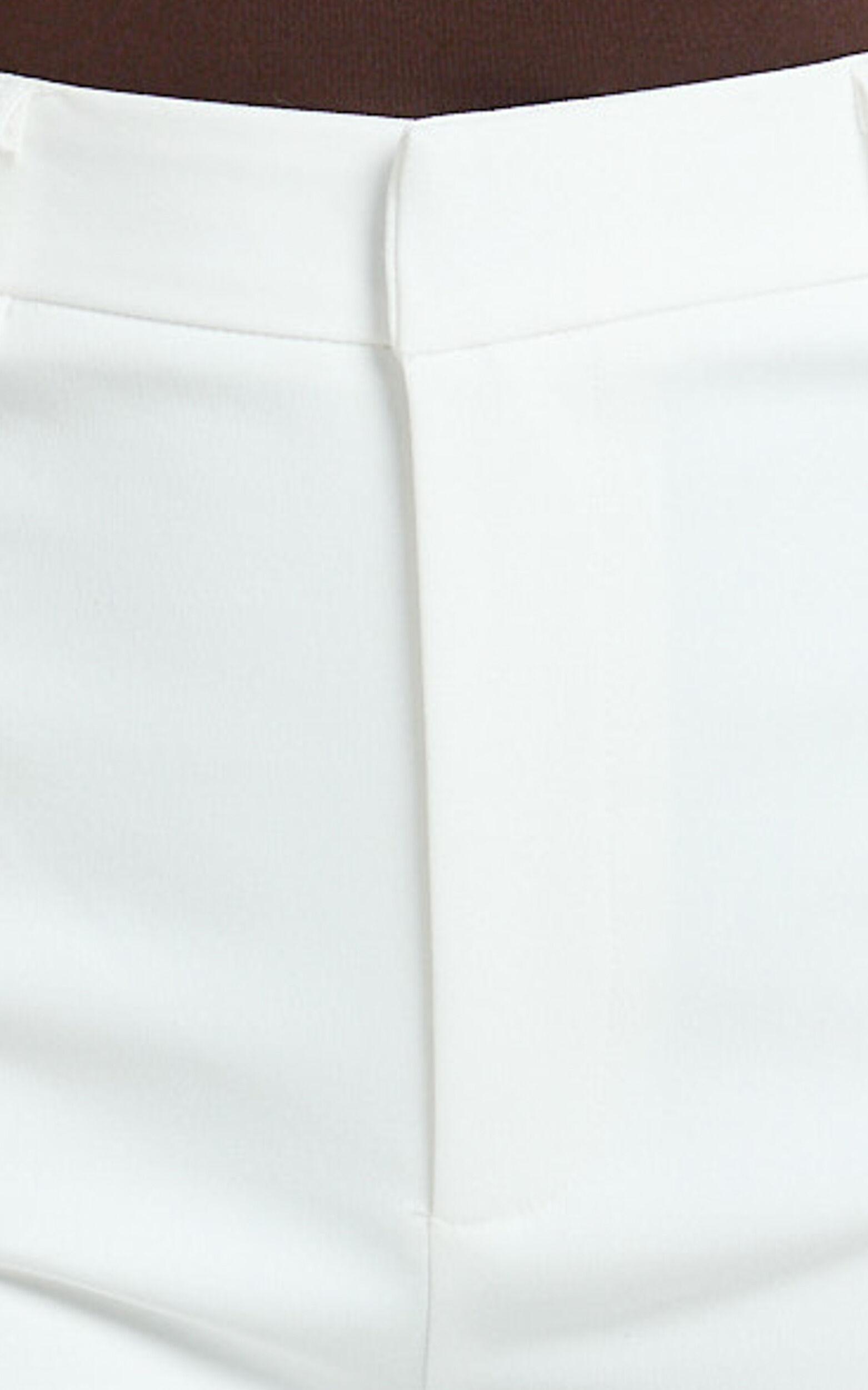 Carolyn Pants - High Waist Slim Straight Leg Tailored Pants in Off White Product Image