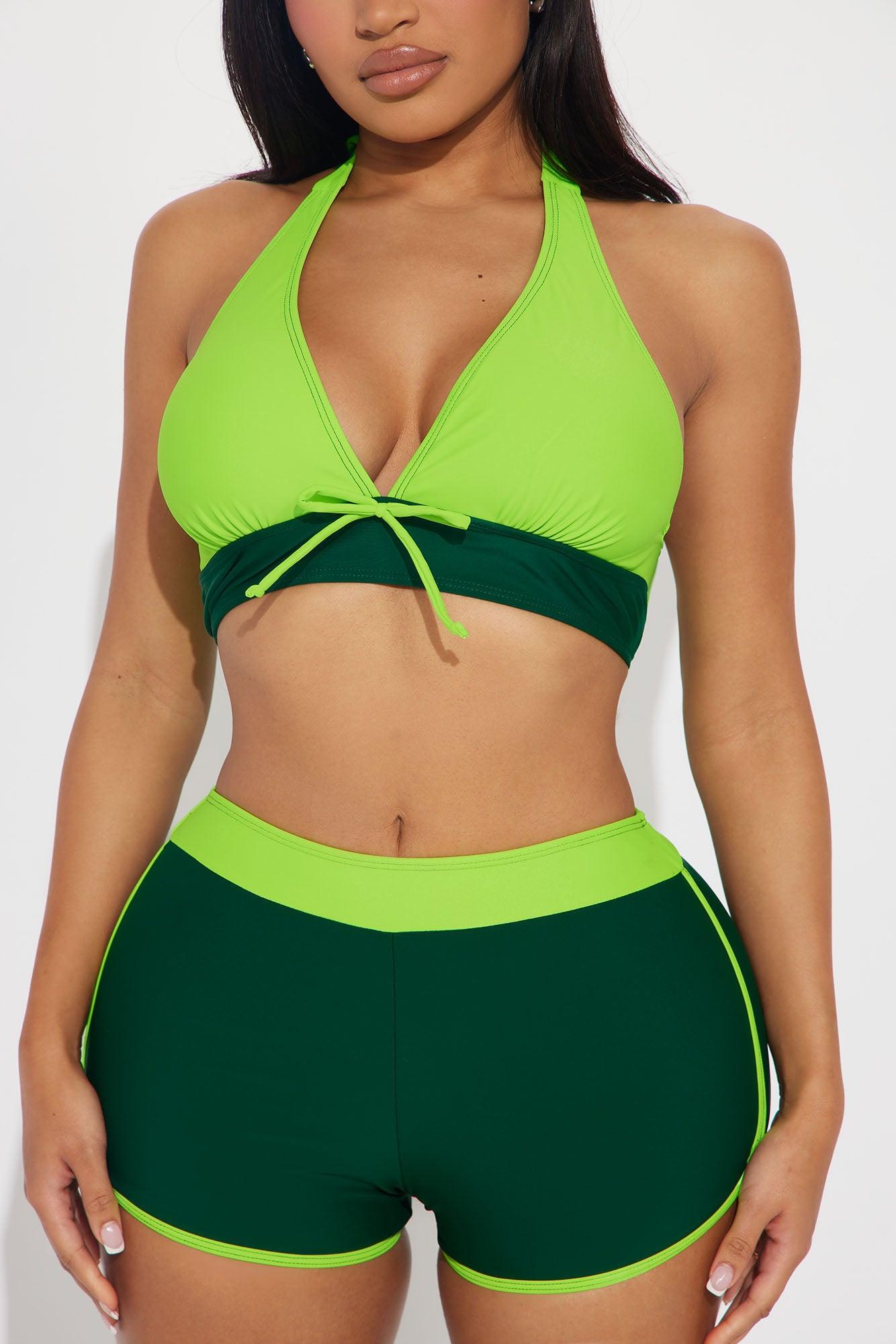Carleta Boyshort 2 Piece Bikini - Green/combo Product Image