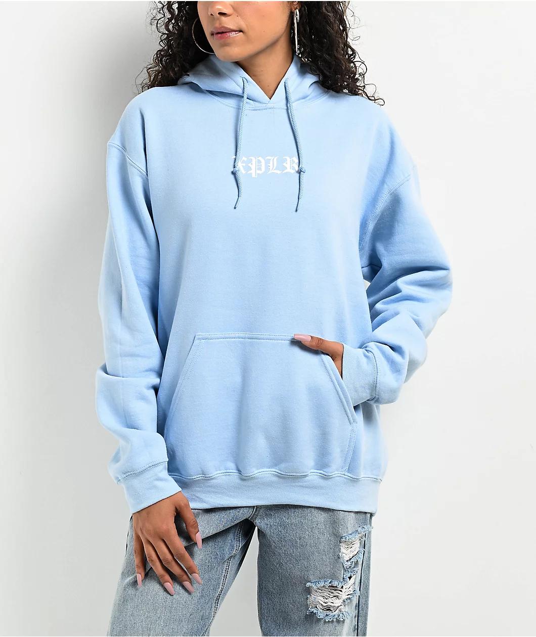 XPLR Rose Pentagram Blue Hoodie Product Image