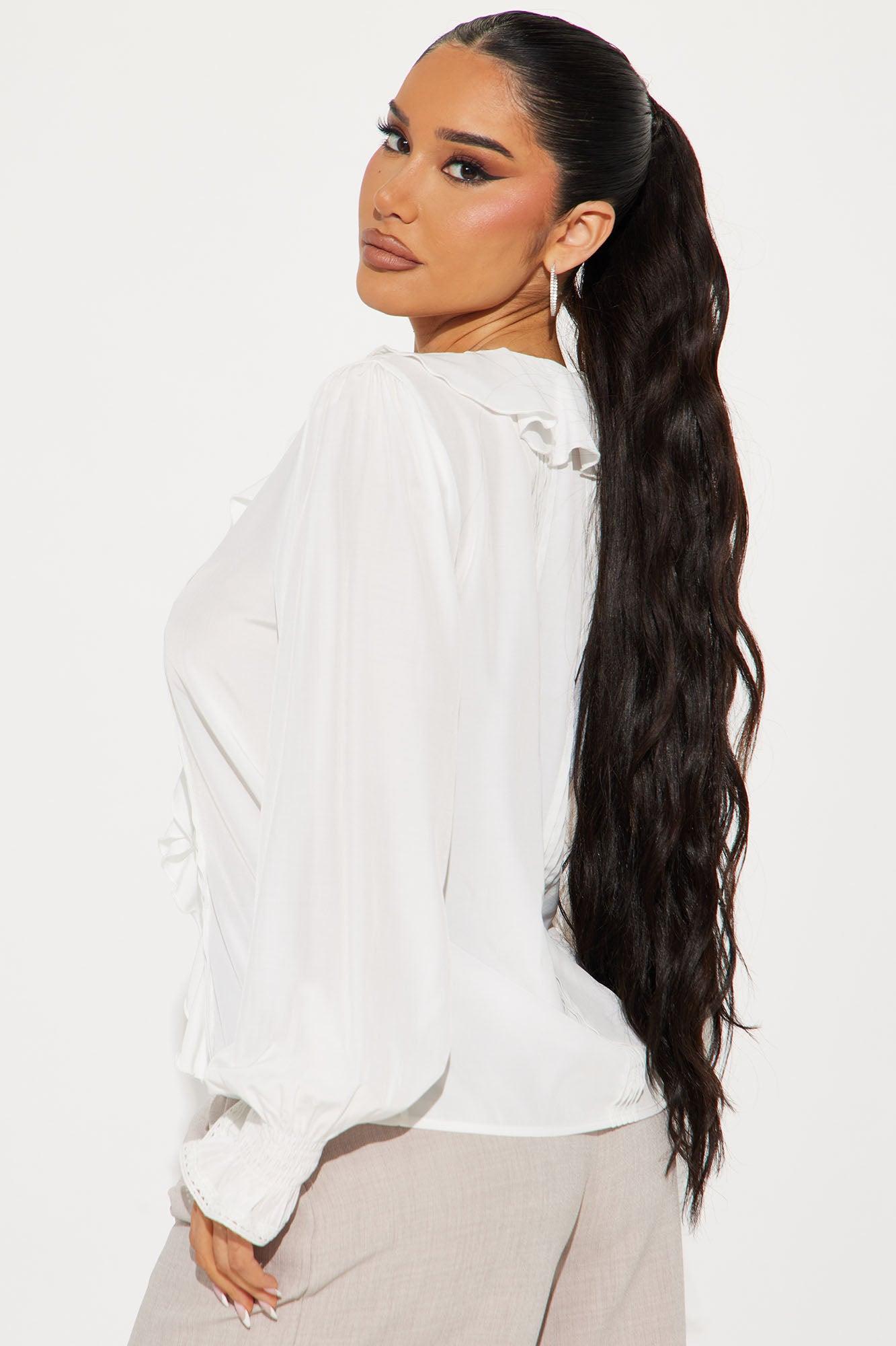 Zinnia Ruffle Top - White Product Image