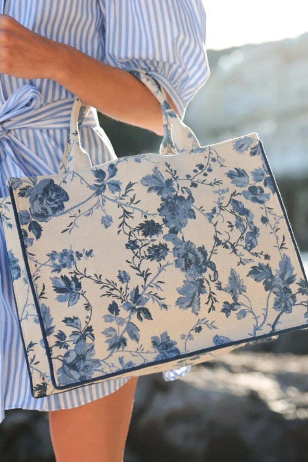BLUE FLORAL TOTE Product Image