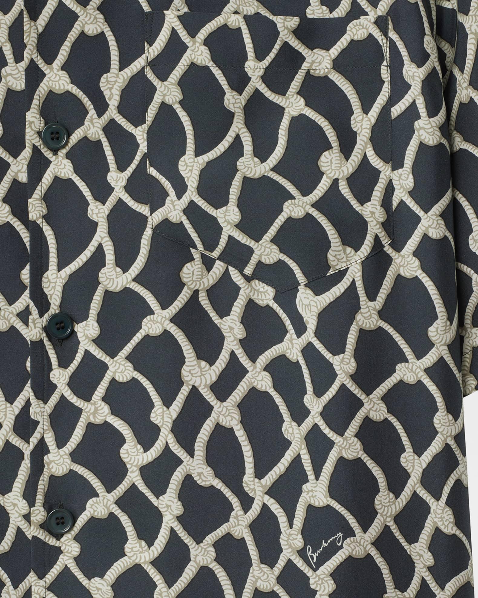 Mens Knot Printed Silk Camp Shirt Product Image